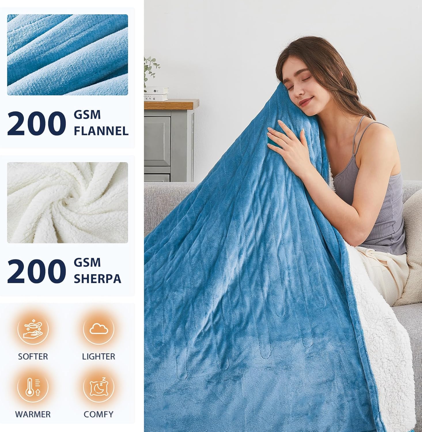 Homemate Heated Blanket Electric Throw - 50