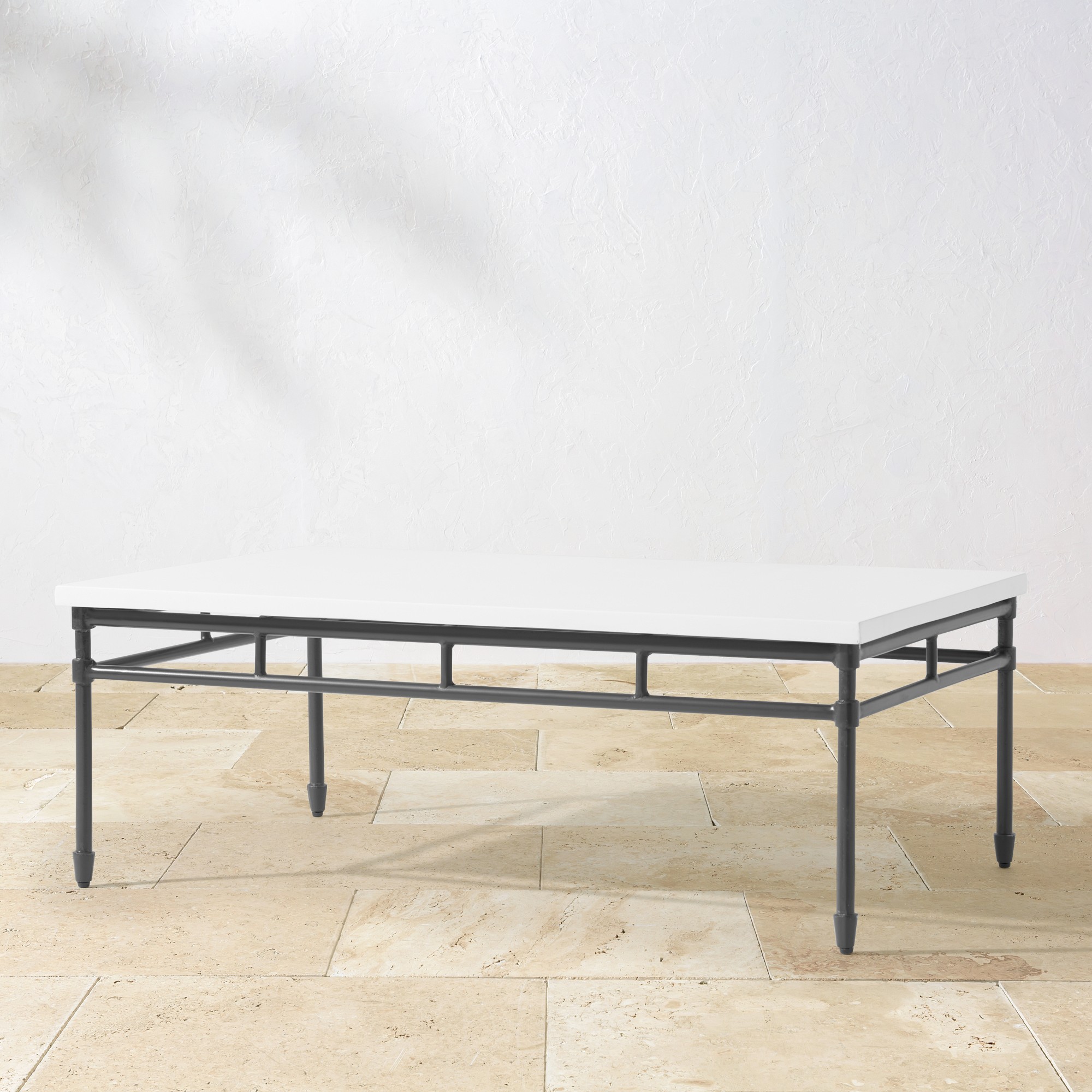 Calistoga Outdoor Fiberstone Rectangular Coffee Table (48