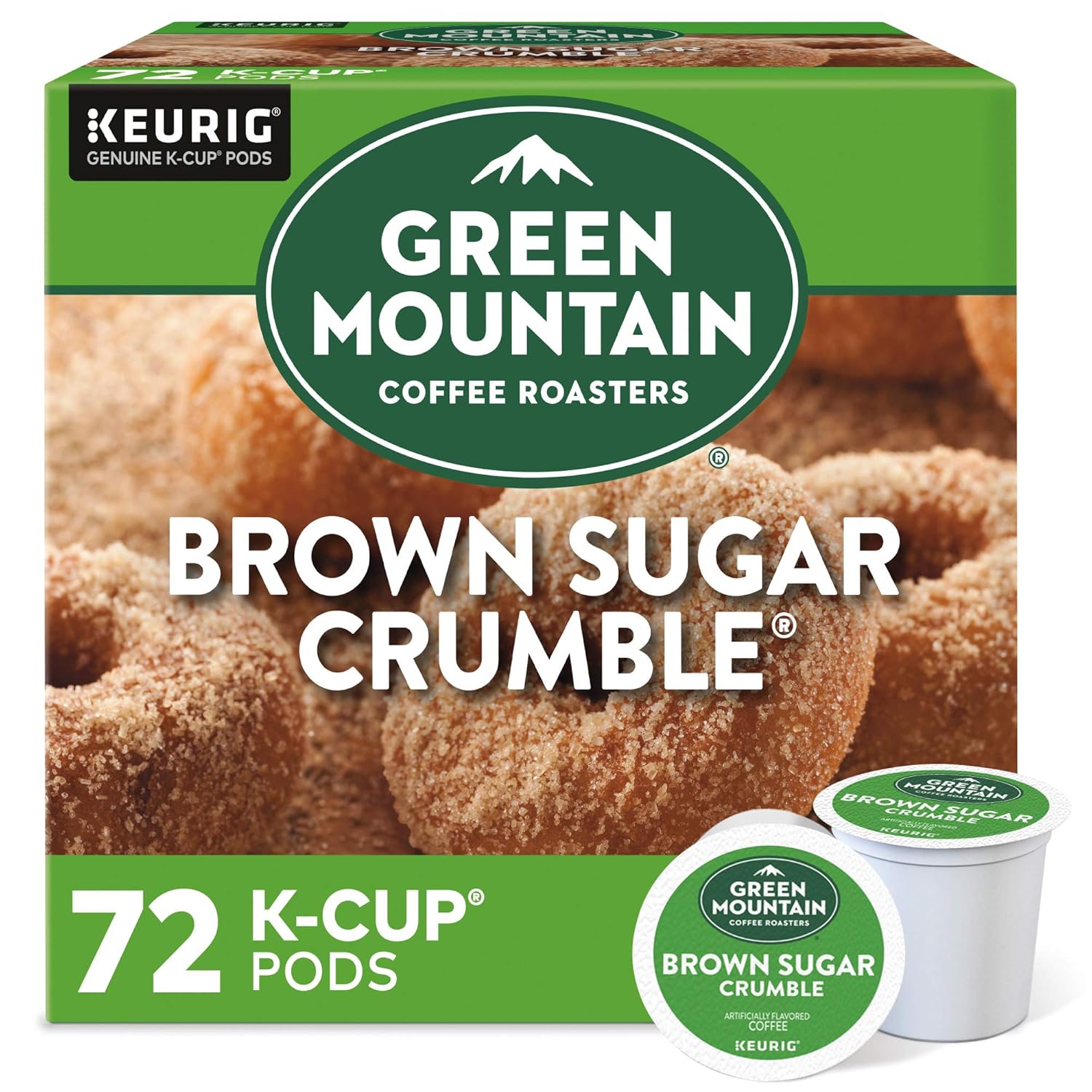 Green Mountain Coffee Roasters Caramel Vanilla Cream Keurig Single-Serve K-Cup pods, Light Roast Coffee, 72 Count (6 Packs of 12)