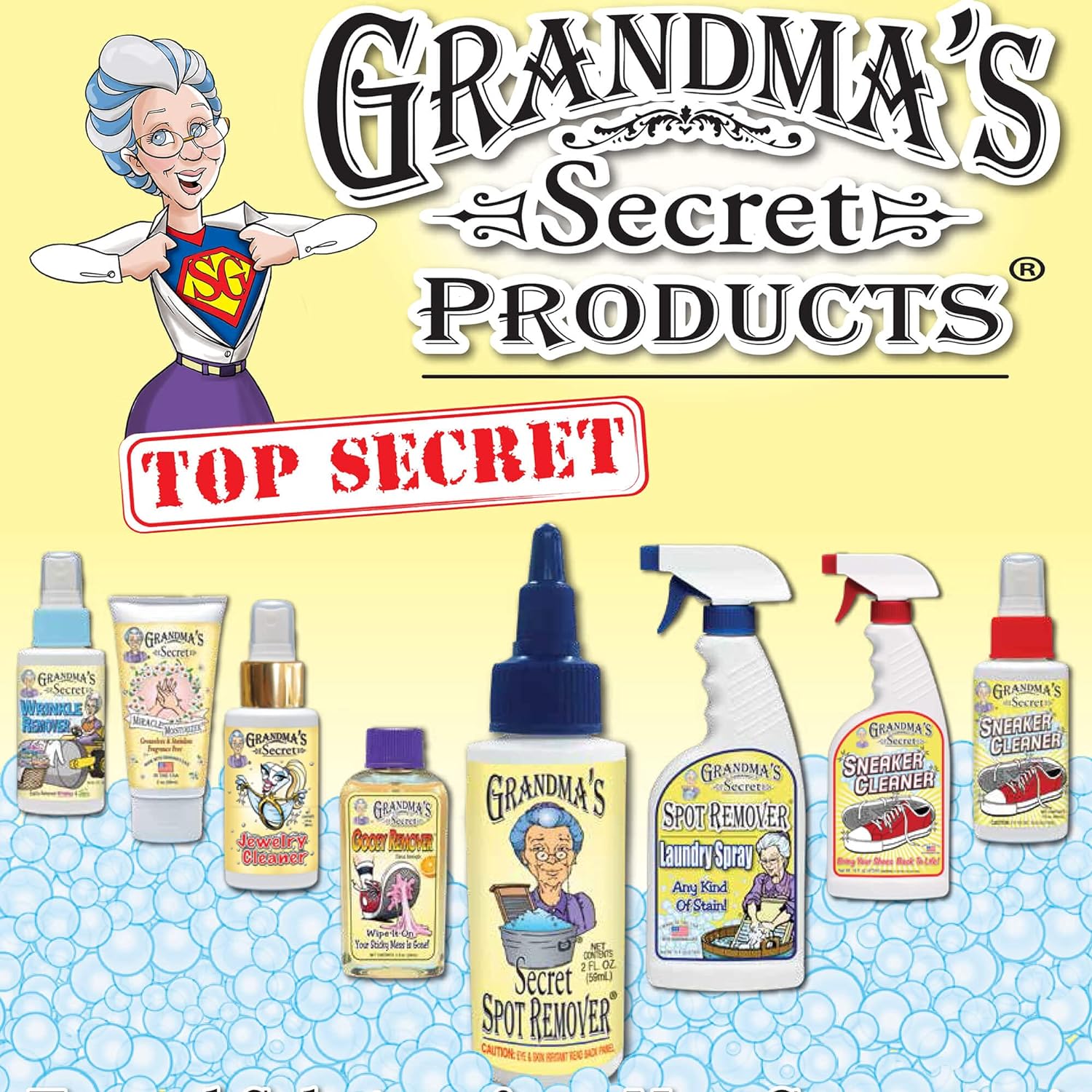 Grandma's Secret Spot Remover Laundry Spray - Chlorine, Bleach and Toxin-Free Fabric Stain Remover for Clothes - Removes Oil, Paint, Blood and Pet Stains - 16 Oz, 2 Pack
