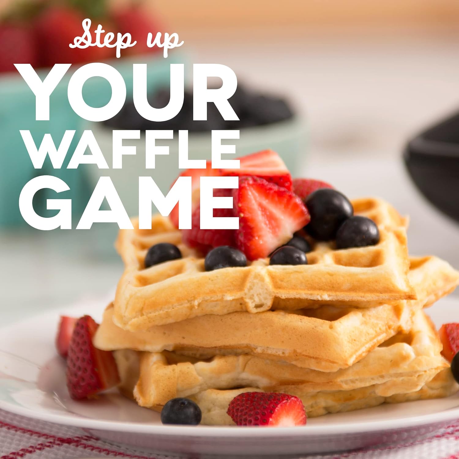 DASH No-Drip Waffle Maker - Four Waffle Molds, Nonstick Waffle Iron with Quick Heat-Up, Nonstick Surface - Perfect Waffle Maker for Kids and Families, Just Add Batter