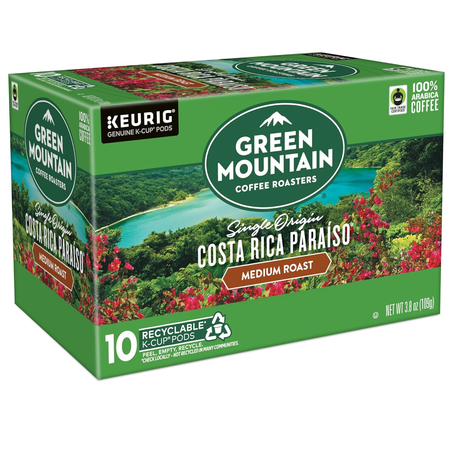 Green Mountain Coffee Roasters Half Caff Keurig Single-Serve K-Cup pods, Medium Roast Coffee, 72 Count (6 Packs of 12)