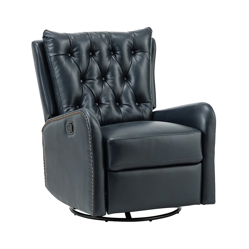 Francisco Genuine Leather Manual Swivel Recliner
