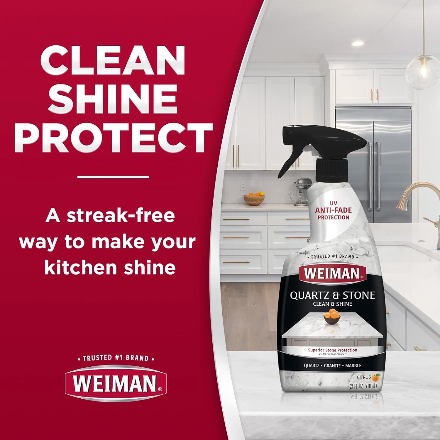 Weiman Quartz Countertop Cleaner and Polish (2 Pack w/Micro Towel) Clean and Shine Your Quartz Countertops Islands and Stone Surfaces with Ultra Violet Protection