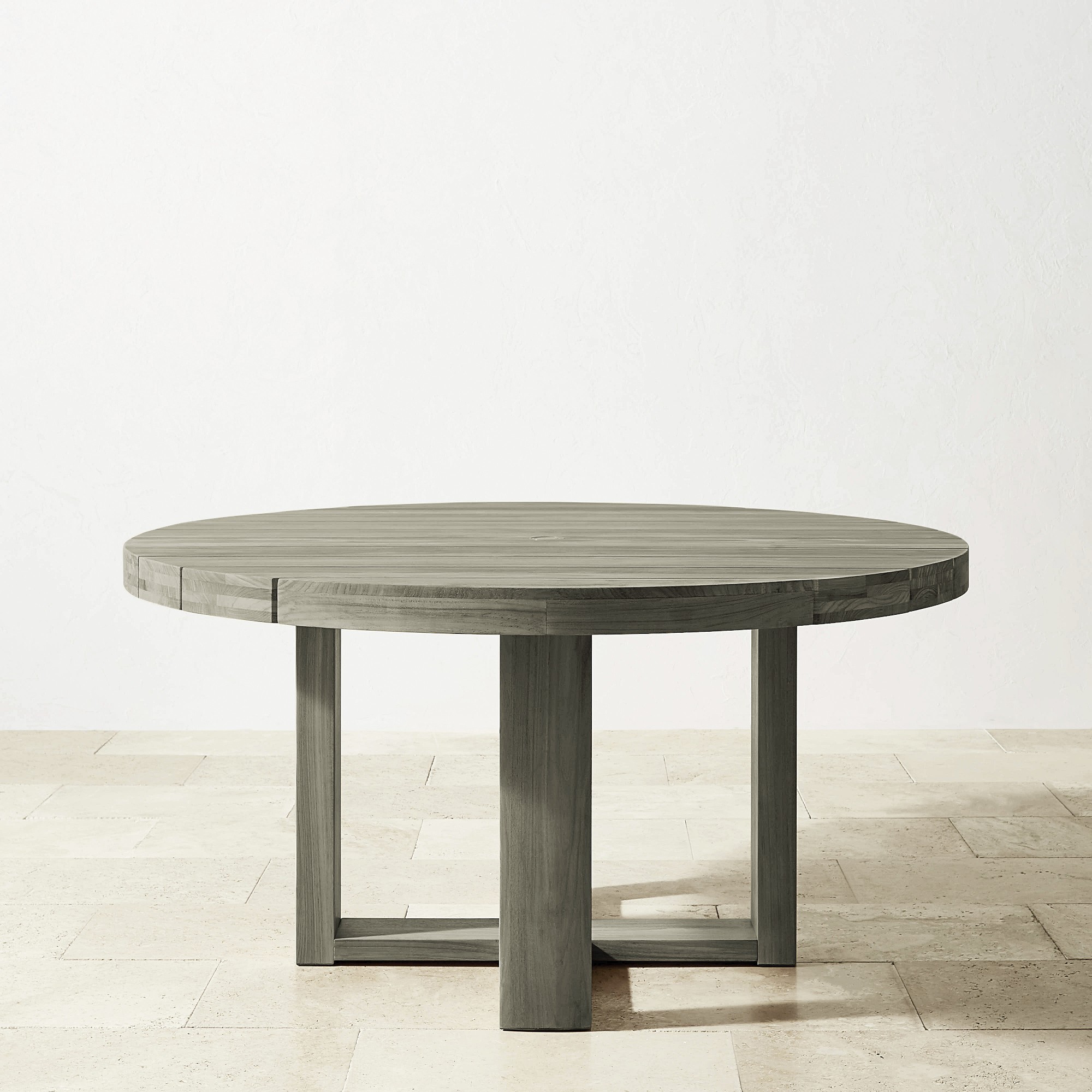 Larnaca Outdoor Grey Teak Round Dining Table (60