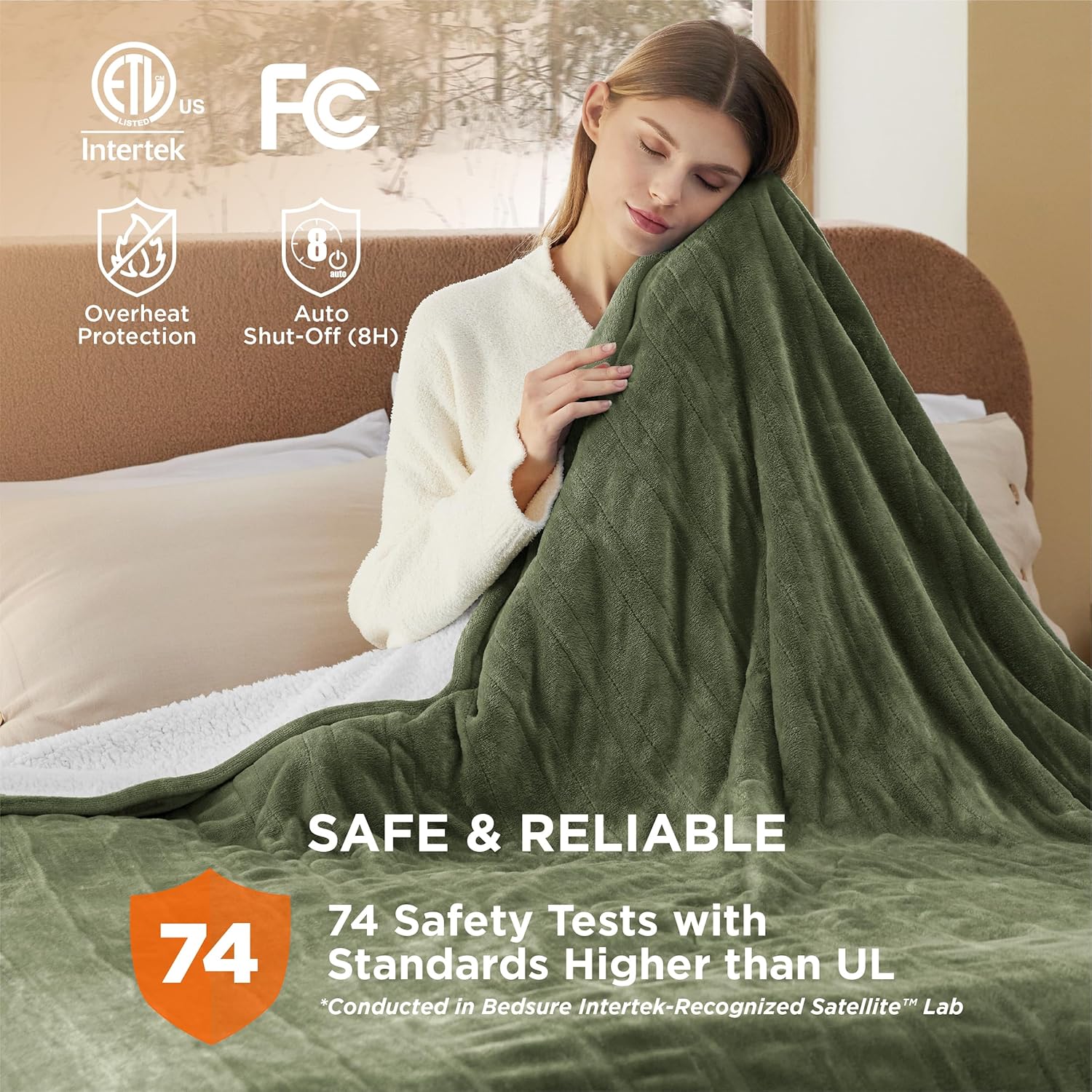 Bedsure Heated Blanket Electric Throw - Soft Flannel Electric Blanket, Heating Blanket with 4 Time Settings & 6 Heat Settings, Warm Blanket Gift for Grandma (50x60 inches, Grey)