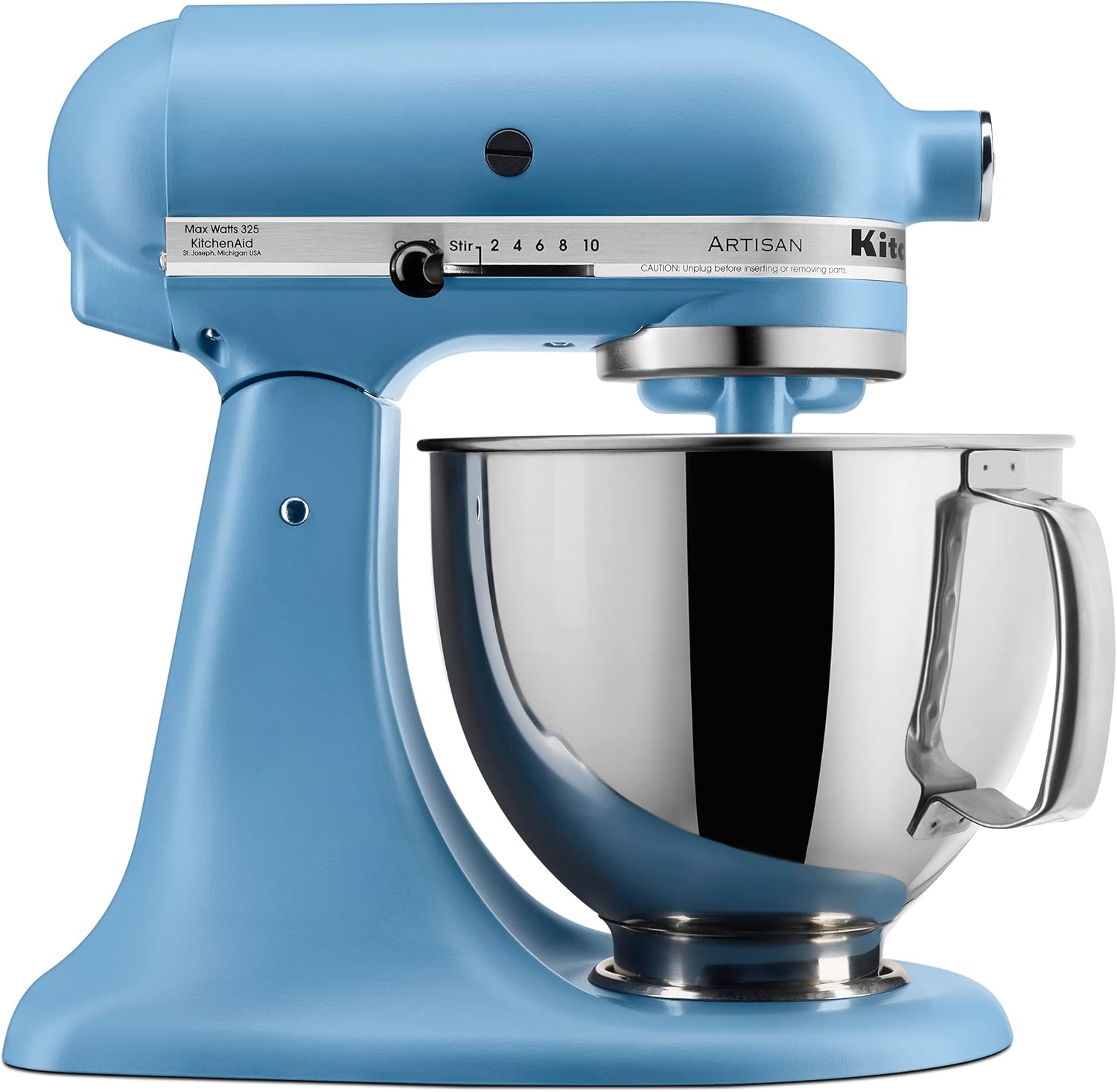 KitchenAid Artisan Series 5 Quart Tilt Head Stand Mixer with Pouring Shield KSM150PS, Removable bowl, Aqua Sky