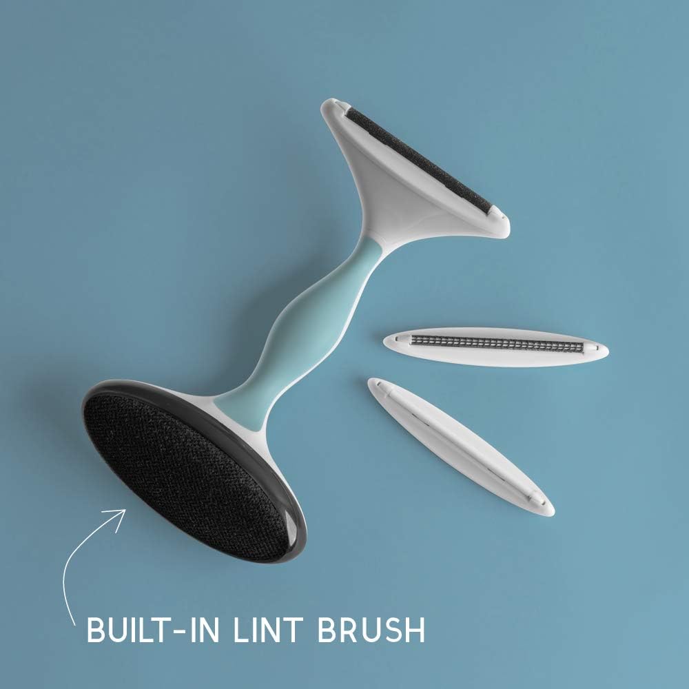 GLEENER Battery-Free Fabric Shaver & Lint Brush | Ultimate Fuzz Remover | Adjustable Depiller Lint Remover for Clothing & Furniture (Slate Blue)