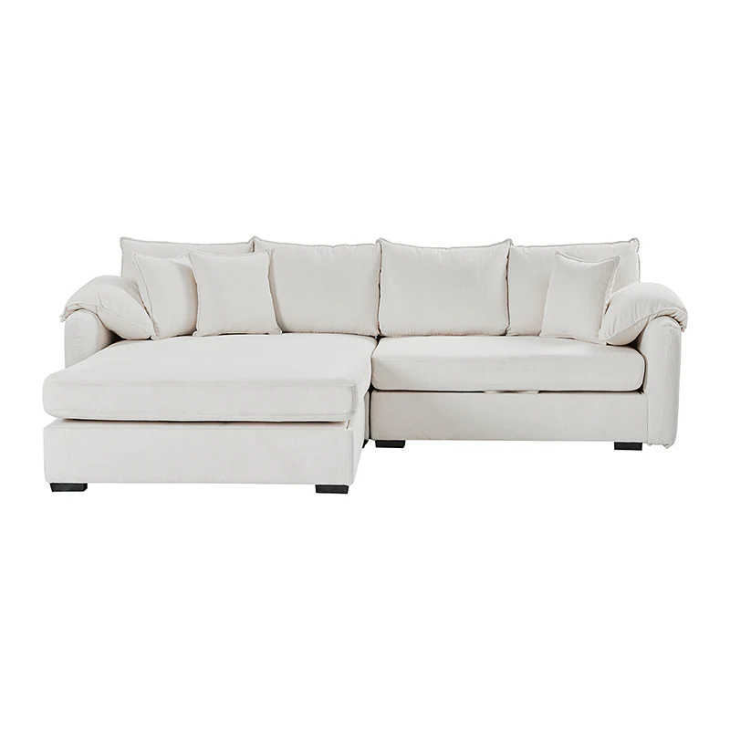 Aladino 2-Piece Upholstered Reversible Sectional Sofa with Storage