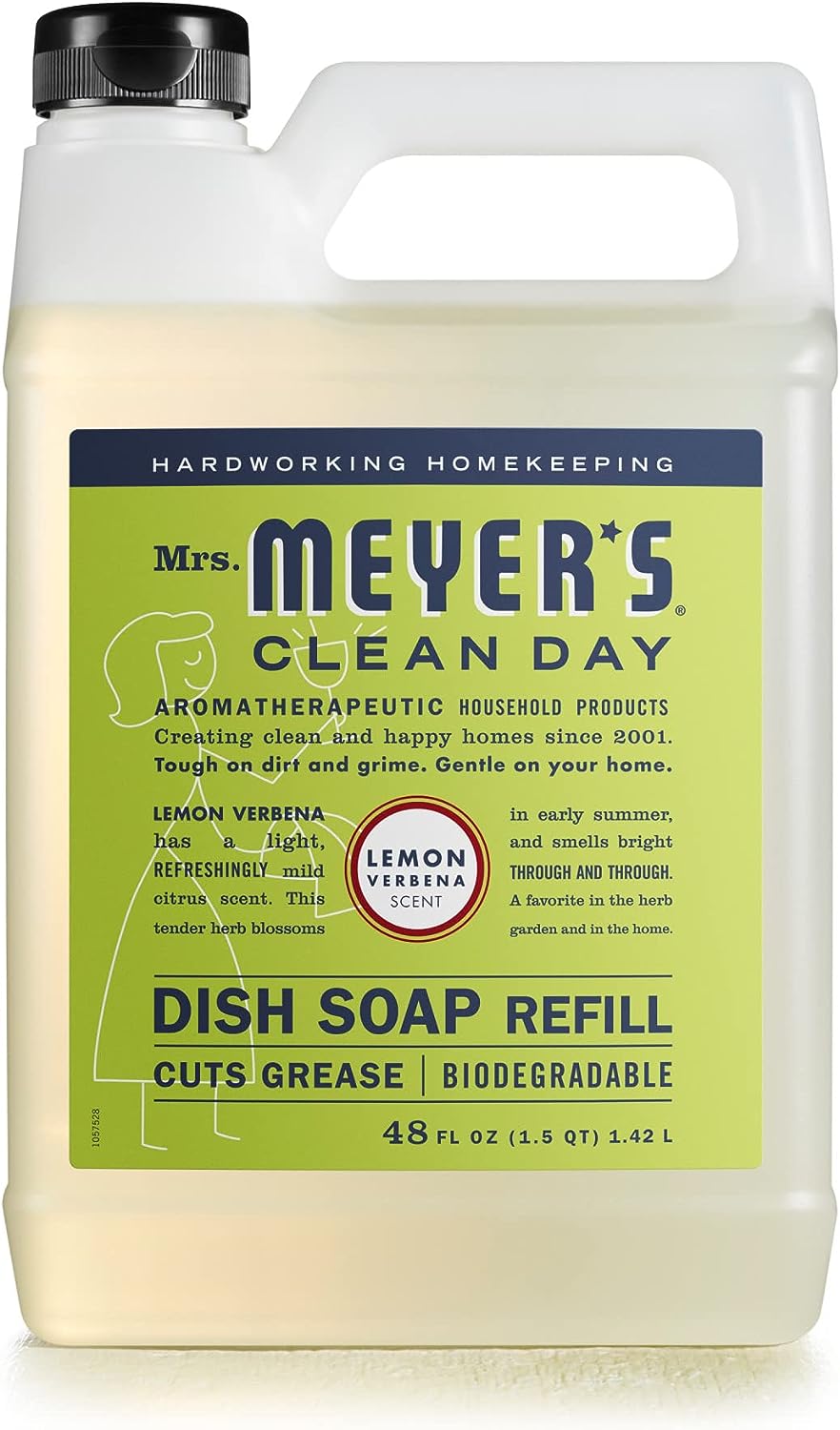 Mrs. Meyer's Liquid Dish Soap, Biodegradable Formula, Lemon Verbena, 16 Fl. Oz - Pack Of 3
