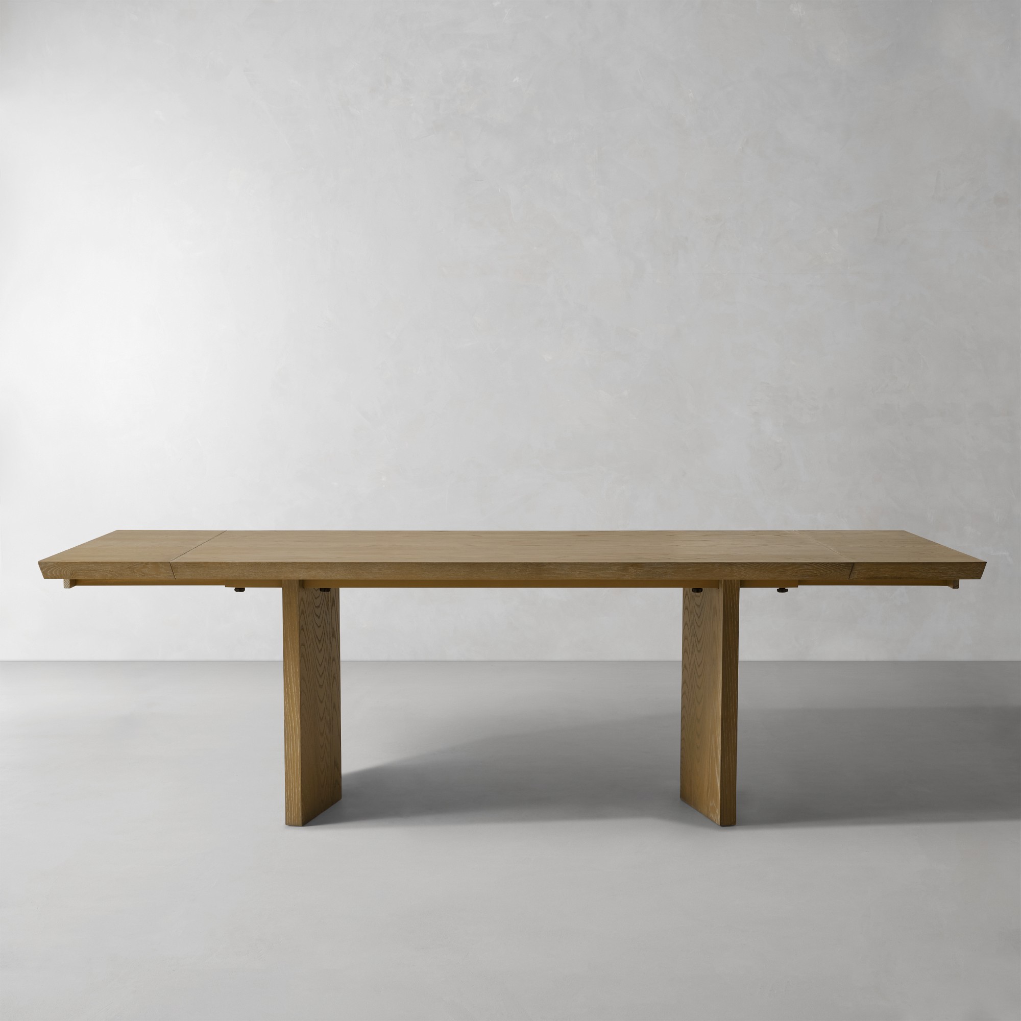 Knife Edge Extendable Rectangular Dining Table, Cerused Heritage Gray (96