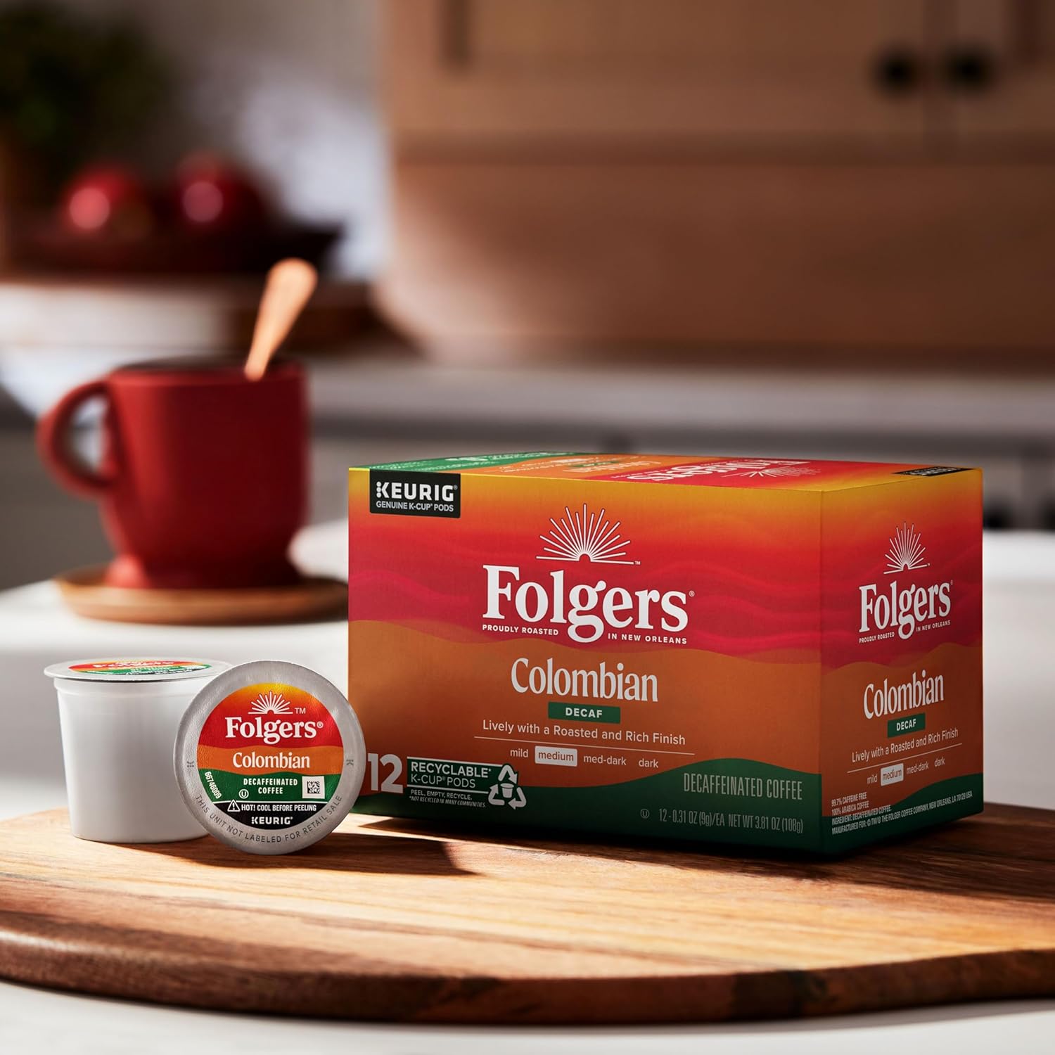 Folgers Classic Roast Medium Roast Coffee, 72 Keurig K-Cup Pods