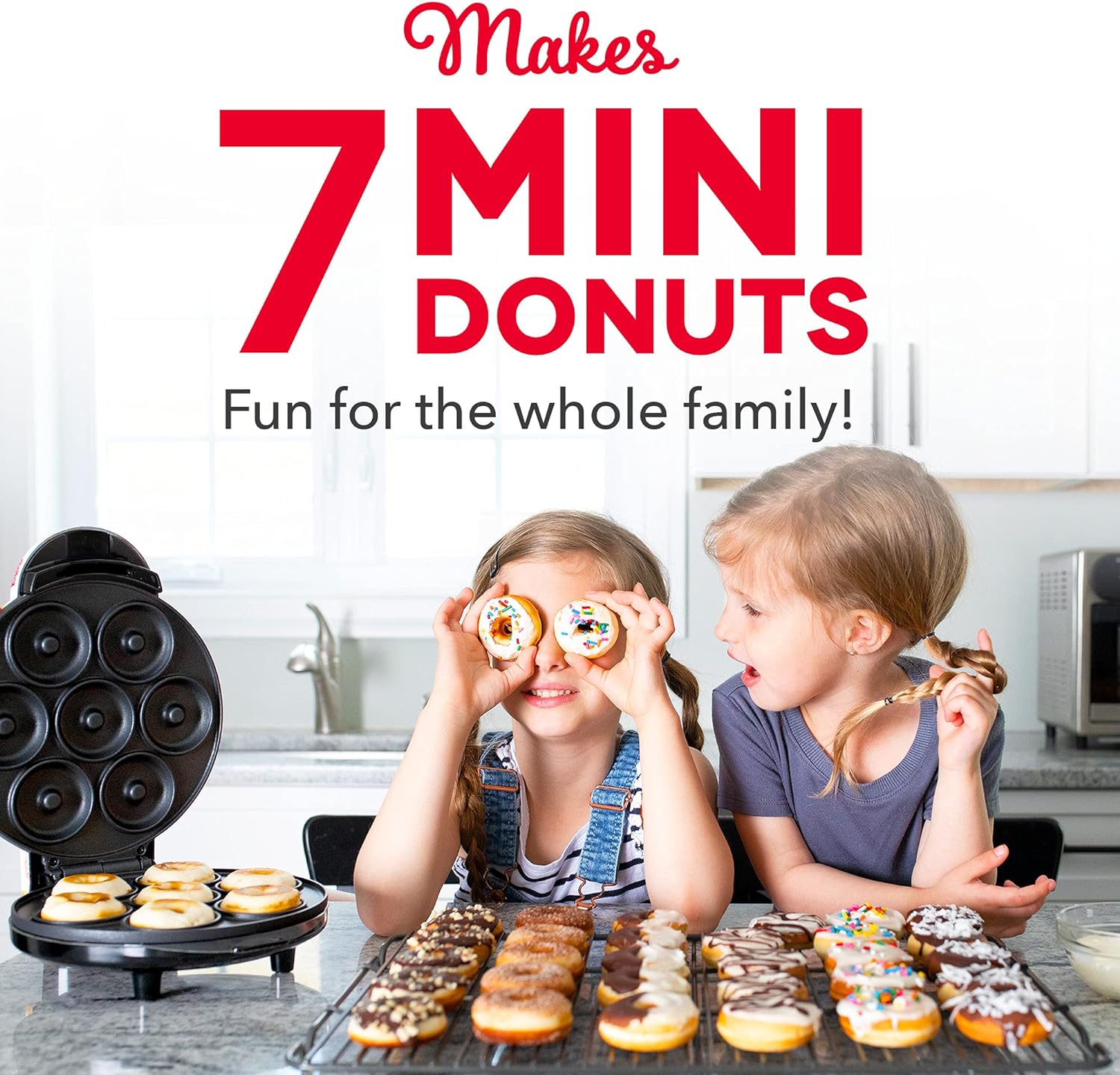 DASH Mini Donut Maker Machine for Kid-Friendly Breakfast, Snacks, Desserts & More with Non-stick Surface, Makes 7 Doughnuts - Aqua