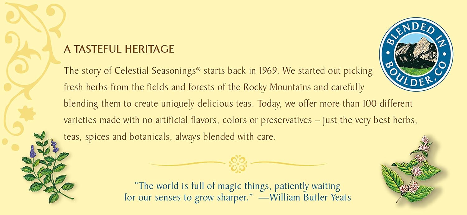 Celestial Seasonings Bengal Spice Herbal Tea, Caffeine Free, 20 Tea Bags Box, (Pack of 6)