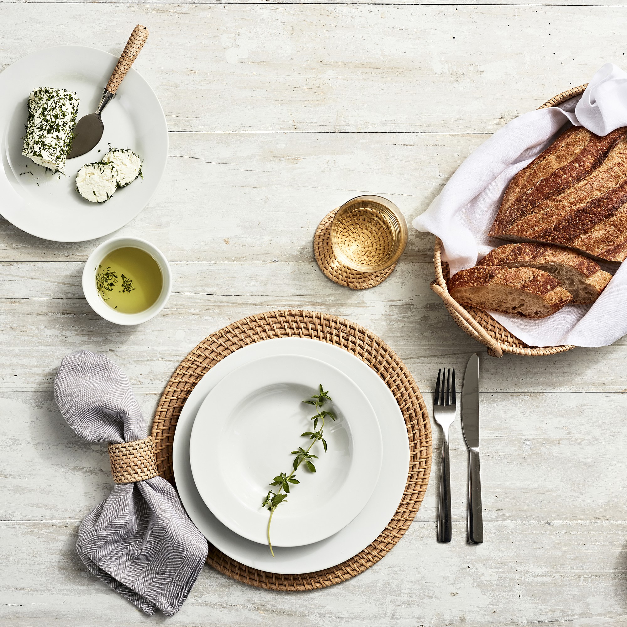 Light Woven Napkin Rings, Set of 4