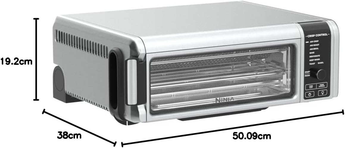 Ninja Flip Toaster Oven&Air Fryer, 8-in-1 Functionality, Flip Up&Away Capability for Storage Space, LargeCapacity, Air Fry Basket, SheetPan, Wire Rack&Removable Crumb Tray, Stainless,1800 watts, SP151