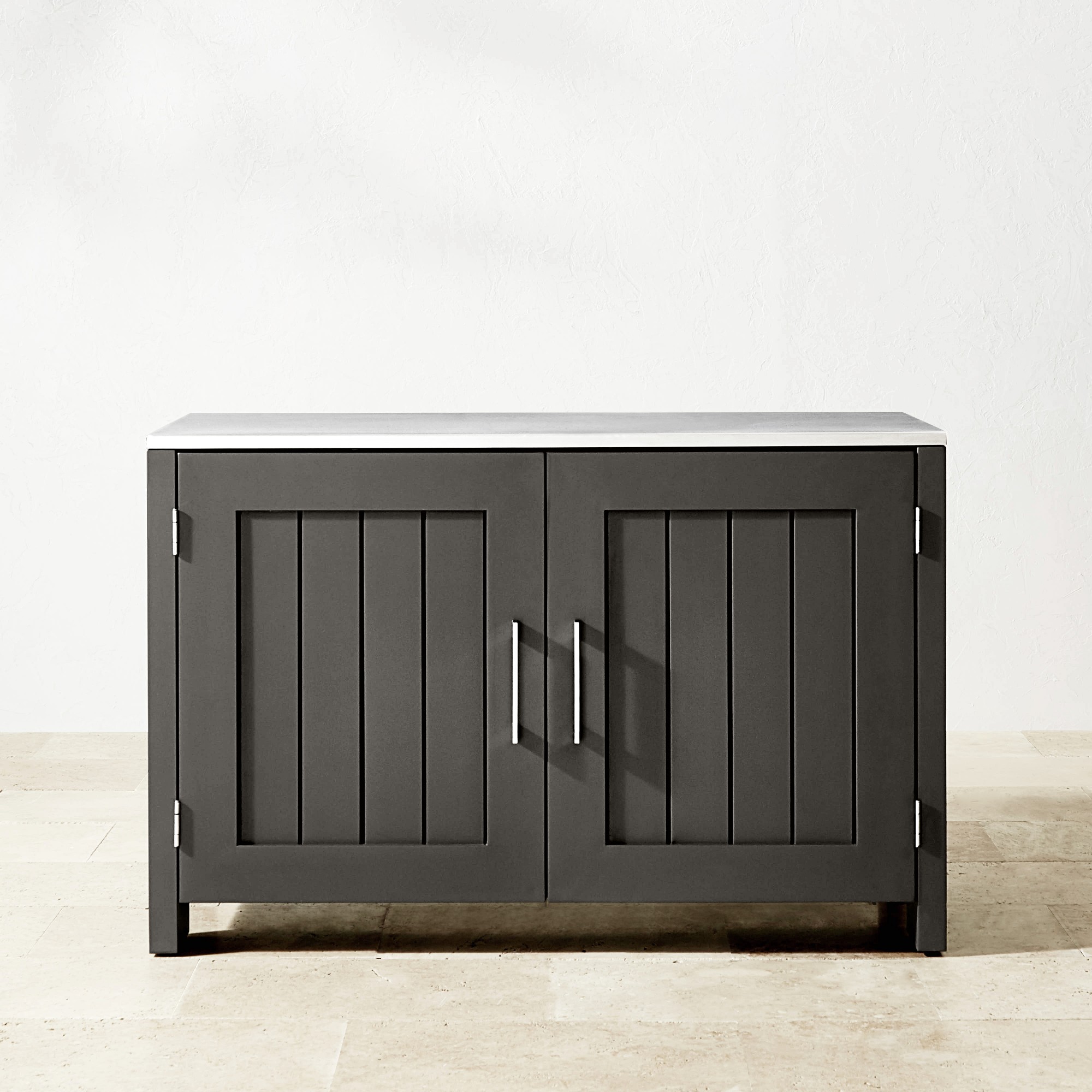 Larnaca Outdoor Slate Grey Metal 2-Door Cabinet (54.5