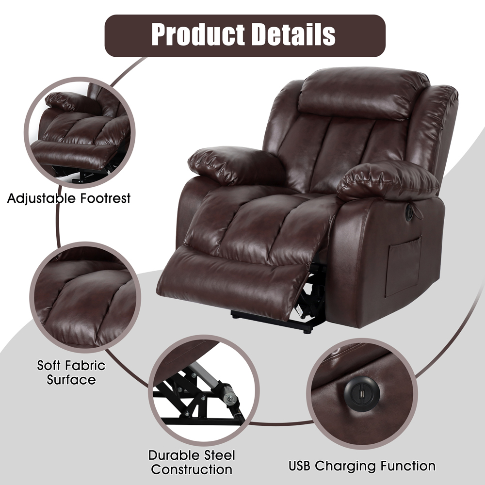 💥Clearance Sale🔥 Best MassageTheater Seating for Home| Power Electric Recliner Chair Movie Theater Seats with USB Port, Side Pocket