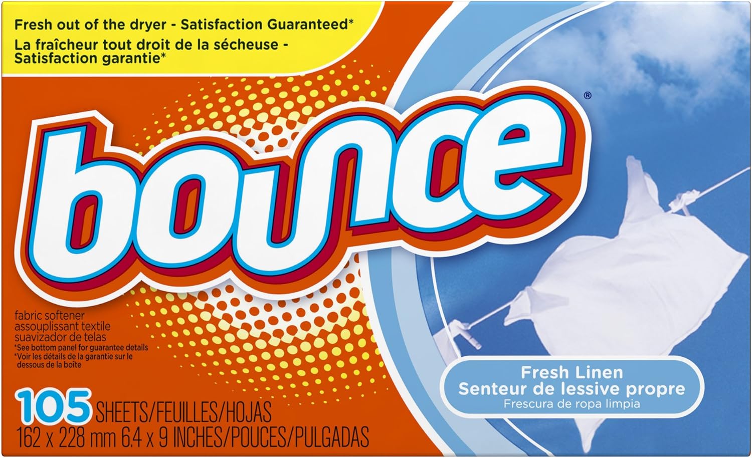 Bounce Dryer Sheets Laundry Fabric Softener, Fresh Linen Scent, 240 Count