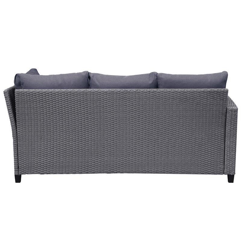 Burgas Wicker/Rattan 7 - Person Seating Group with Cushions