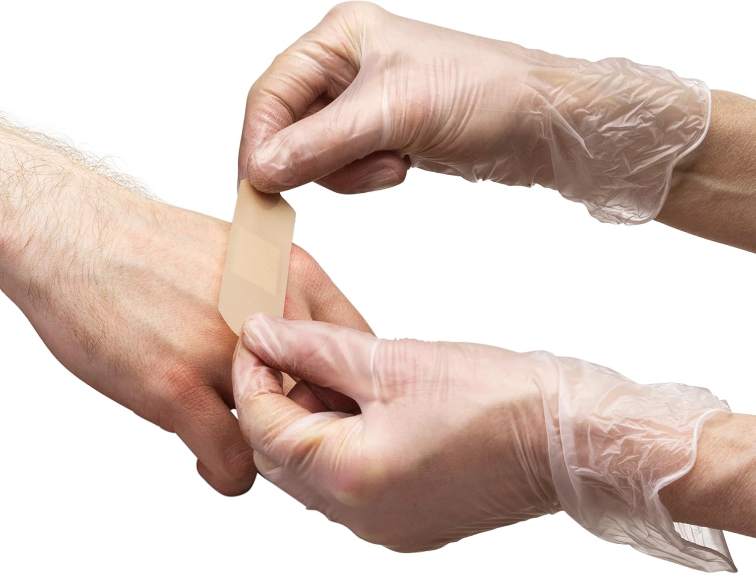 Care Plus Medium Size Disposable Vinyl Gloves Heavy Duty Non Sterile Powder Free Latex Free Rubber 100 Count Box food Safe