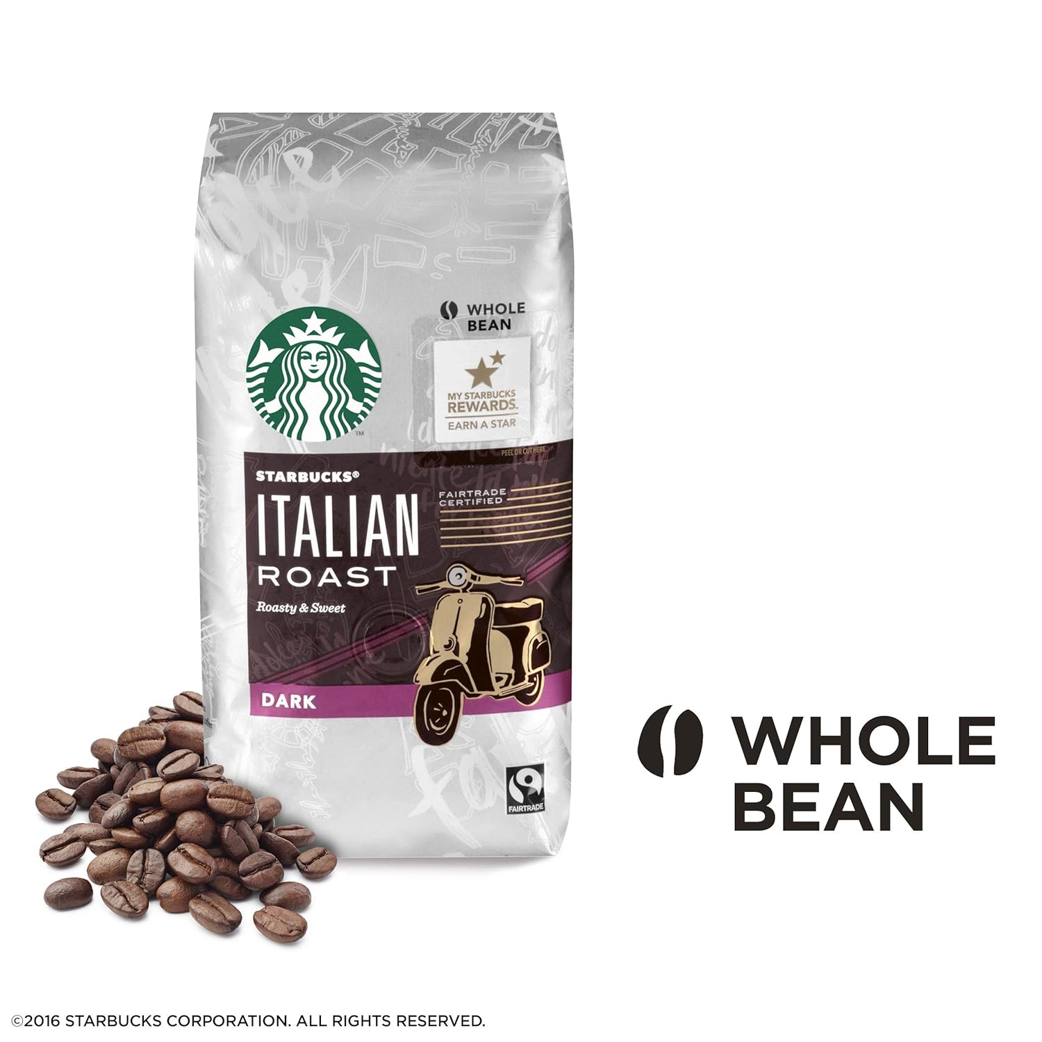 Starbucks Whole Bean Coffee, Dark Roast Coffee, Espresso Roast, 100% Arabica, 1 bag (40 oz)