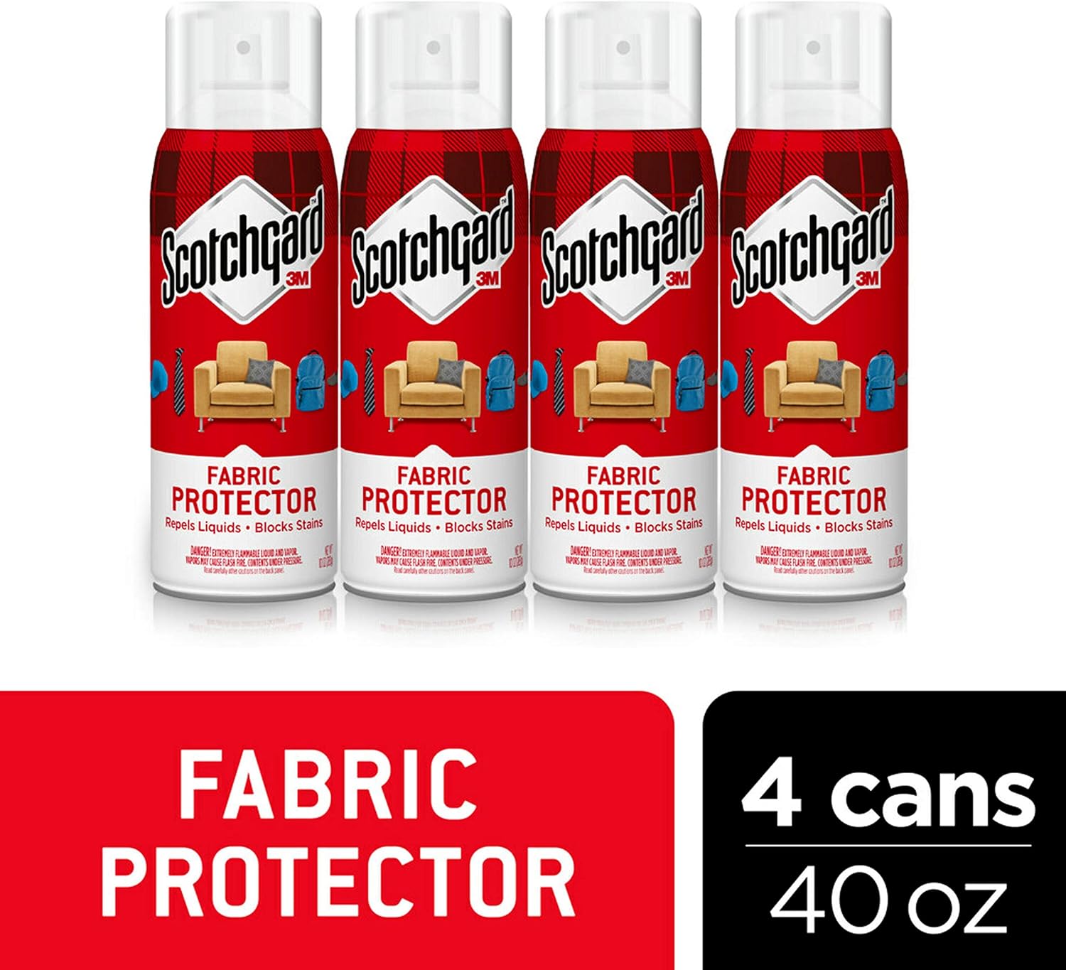 Scotchgard Fabric & Upholstery Protector, Repels Liquids, Blocks Stains, 40 Ounces