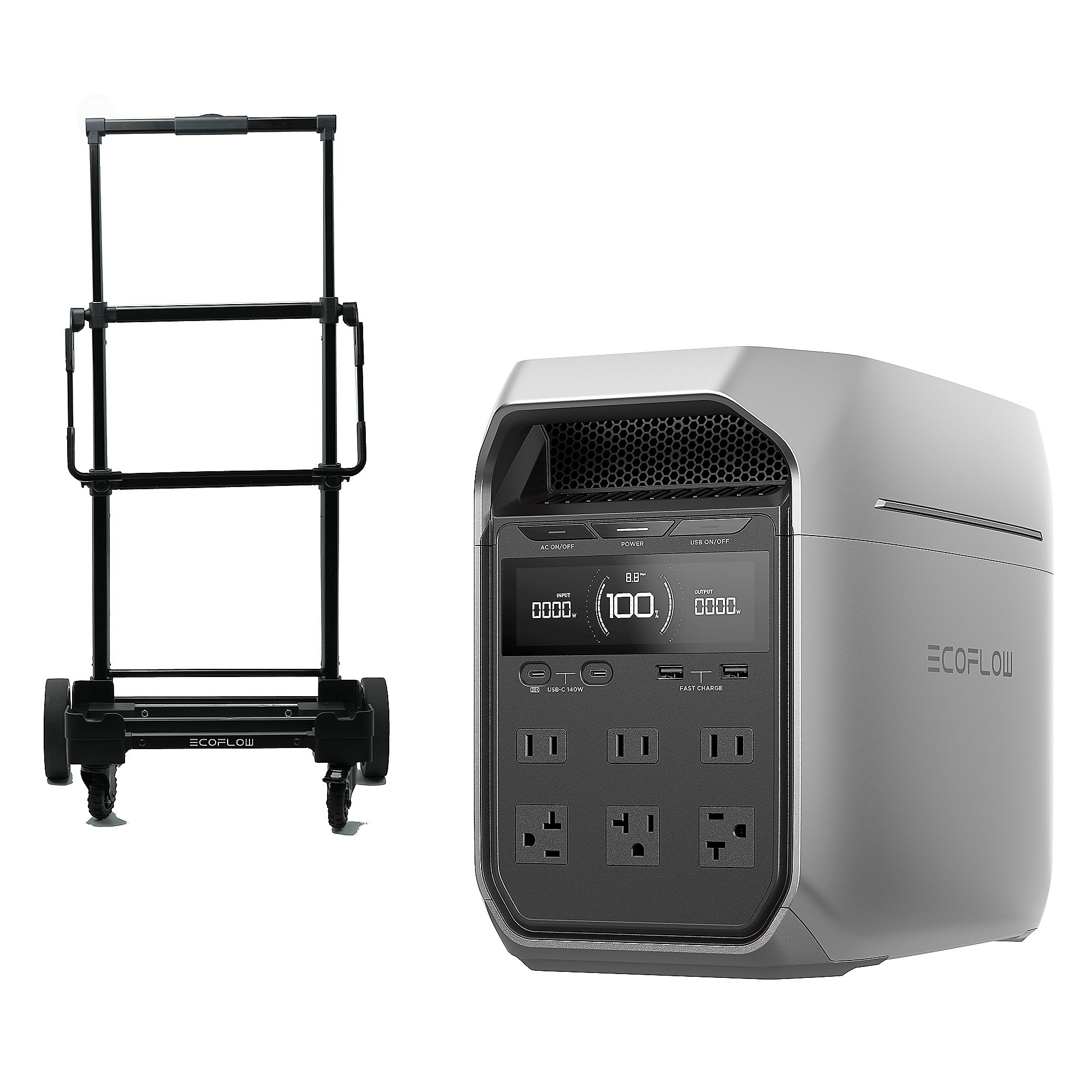 ☀️Last Day For Clearance🔌Ecoflow Delta 3 Plus 1000Wh Power Station w Trolley & 160W Solar Panel