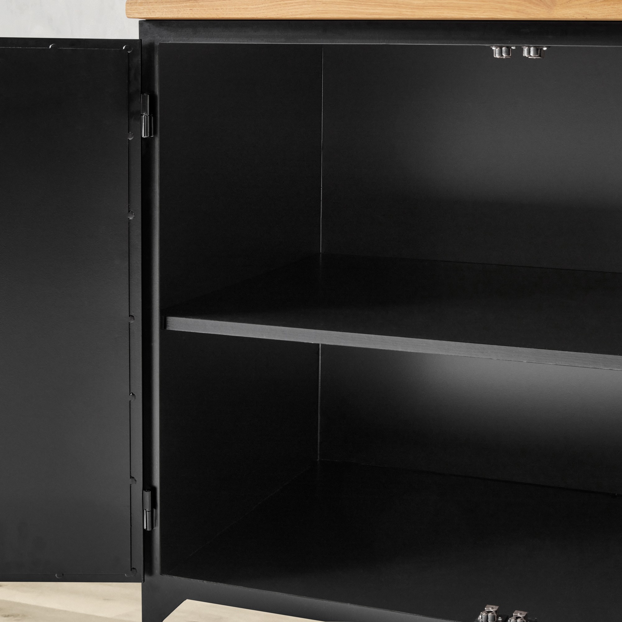 Colt 2- Door Glass Storage Cabinet with Counter (40