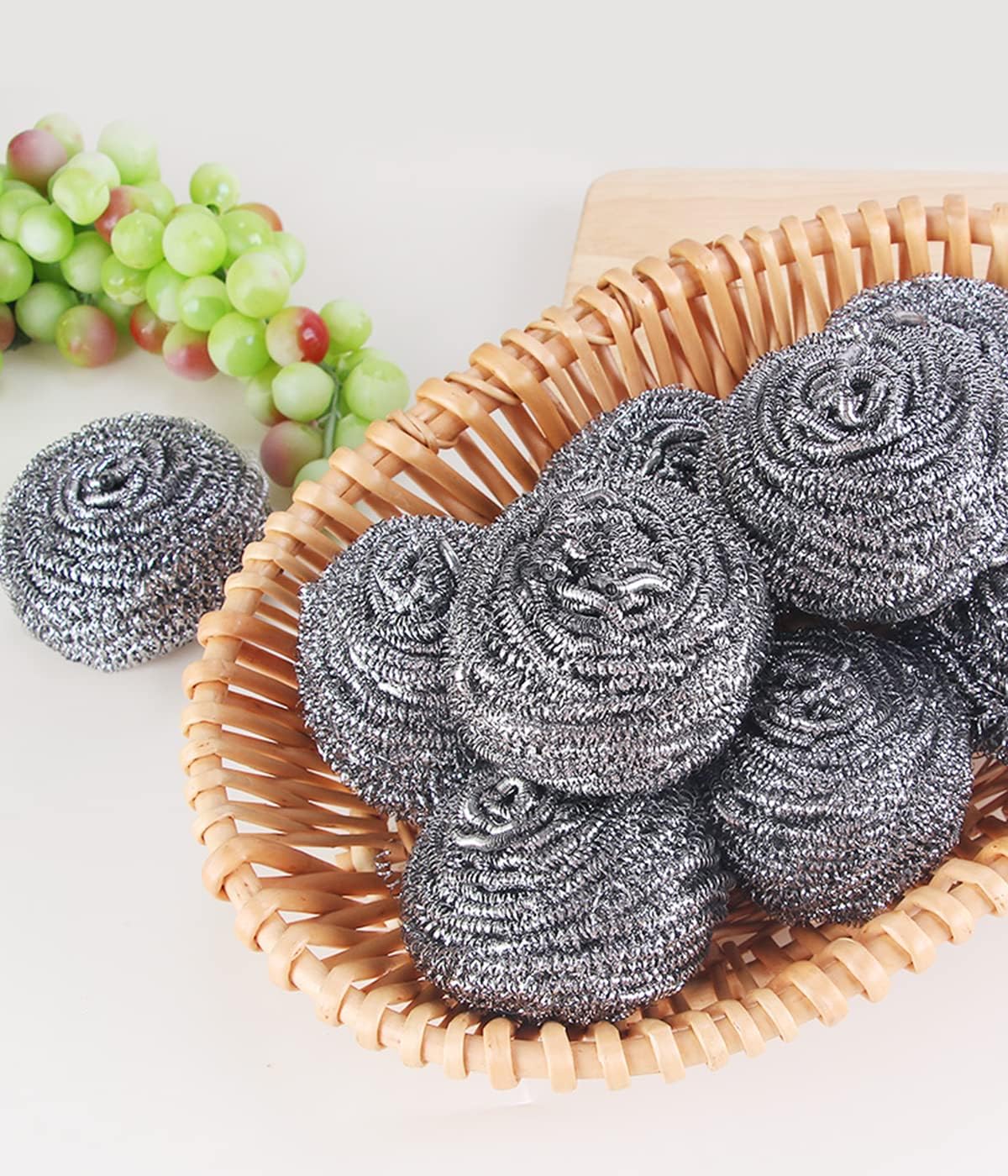 6Pcs Steel Wool Scrubbers - Flexible Scrubber Pads for Cleaning Dishes, Pots, Pans, Grills and Sinks
