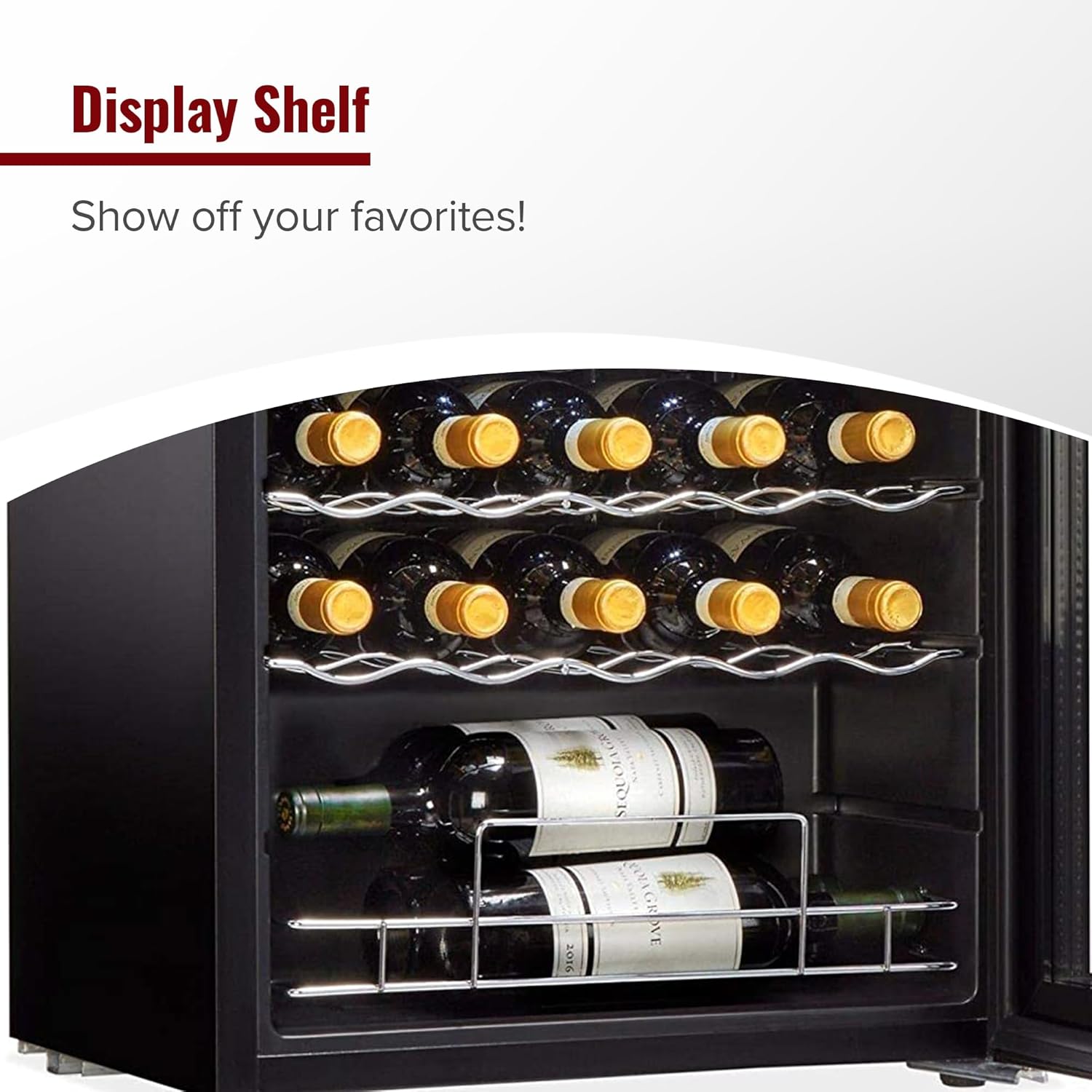 Wine Enthusiast 32-Bottle Dual Zone MAX Compressor Wine Cooler - Freestanding Refrigerator with Split Storage & Temperature, Digital Touchscreen, & LED Display