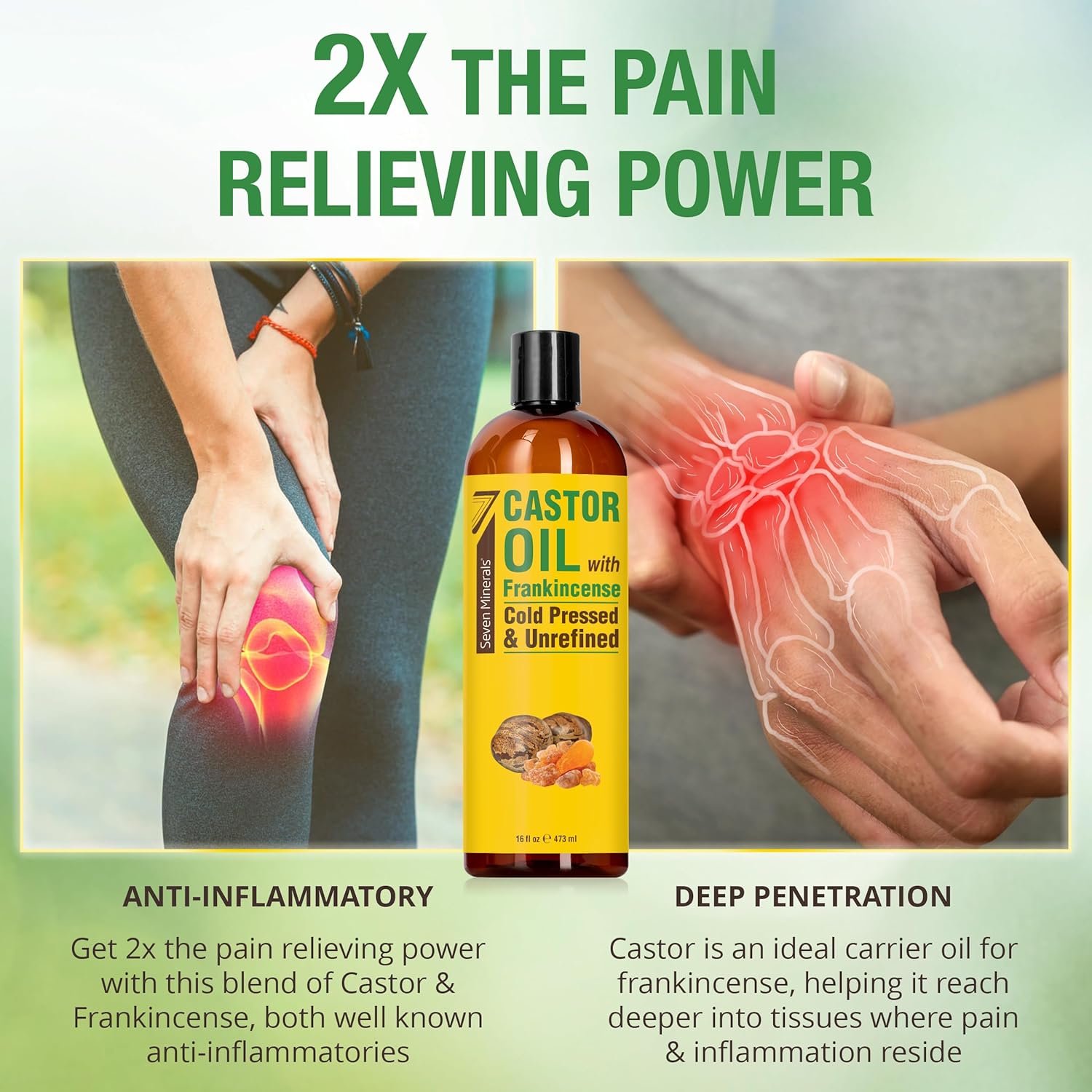 Pure Cold Pressed Castor Oil - Big 32 fl oz Bottle - Unrefined & Hexane Free - 100% Pure Castor Oil for Hair Growth, Thicker Eyelashes & Eyebrows, Dry Skin, Healing, Hair Care, Joint and Muscle Pain