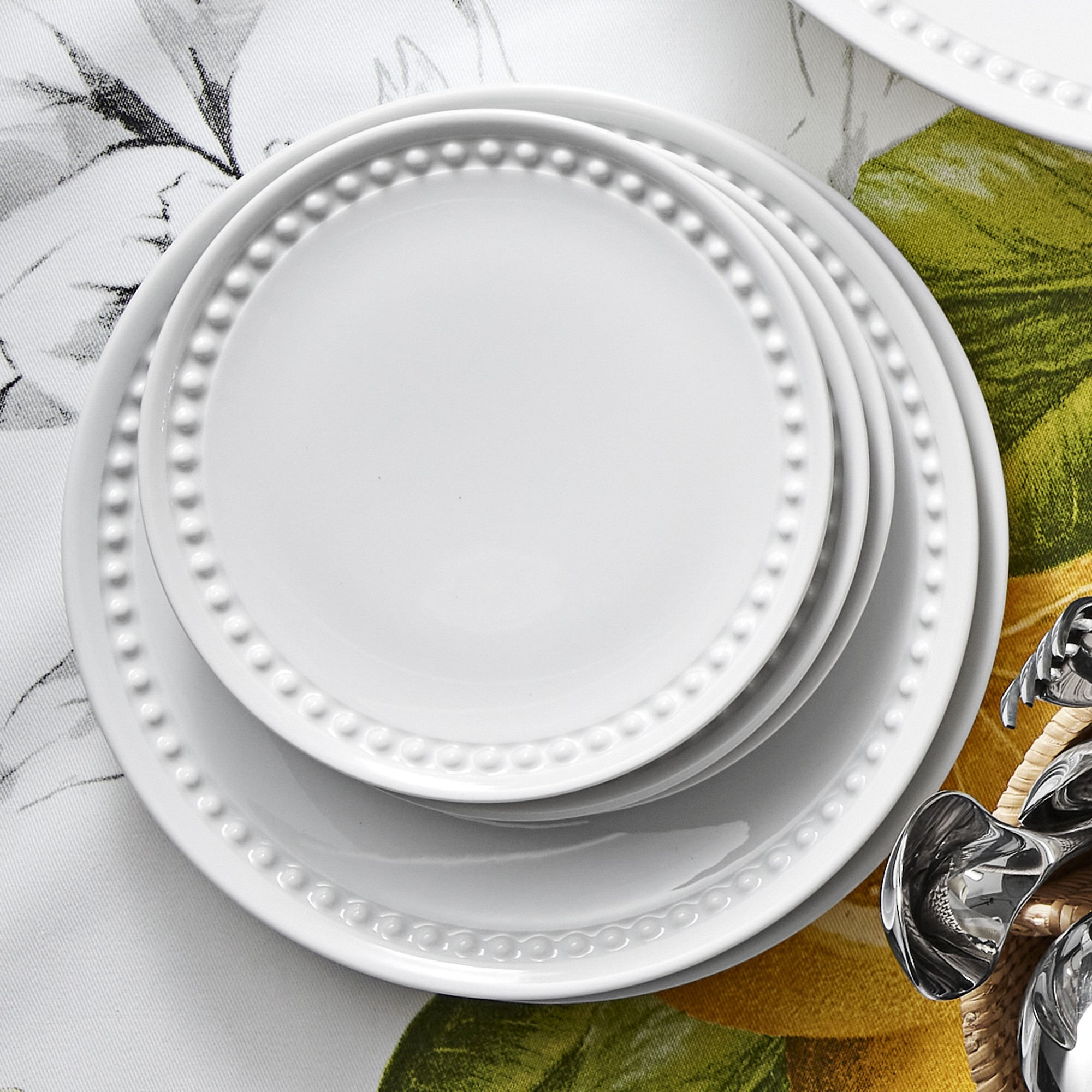 Pillivuyt Beaded Coupe Salad Plates