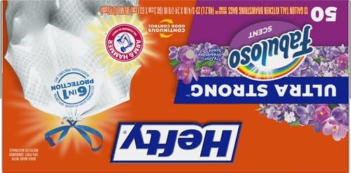 Hefty Ultra Strong Tall Kitchen Trash Bags, Lavender & Sweet Vanilla Scent, 13 Gallon, 80 Count