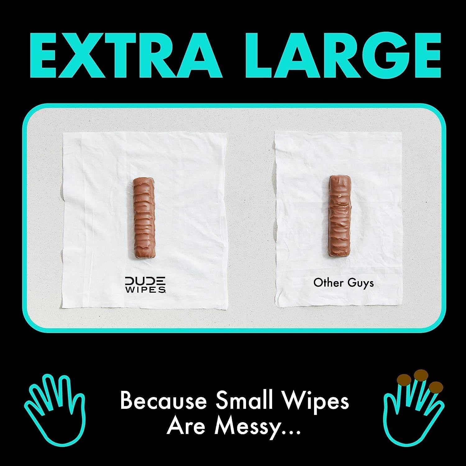 DUDE Wipes - Flushable Wipes - 144 Wipes - Unscented Extra-Large Adult Wet Wipes - Vitamin-E & Aloe for at-Home Use - Septic and Sewer Safe, 48 Count (Pack of 3)