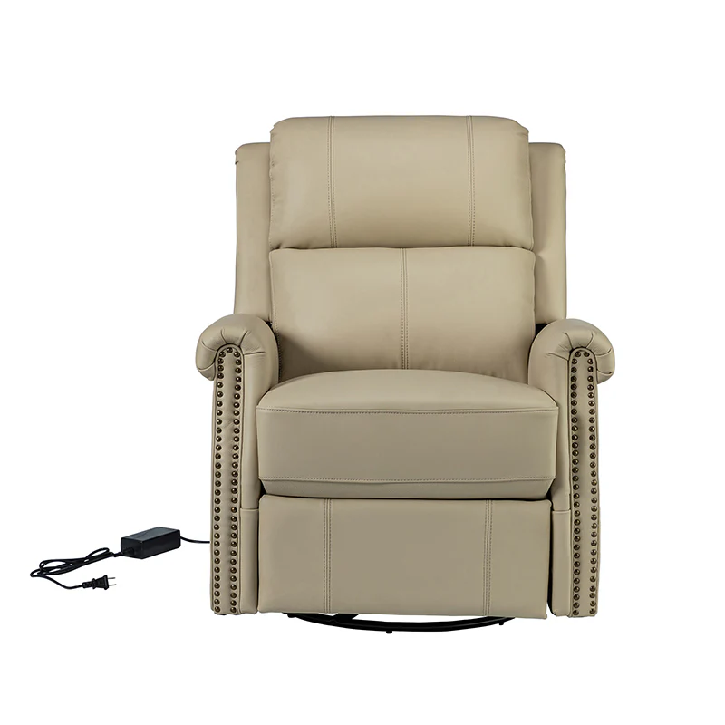 Kaietan Genuine Leather Power Rocking Recliner