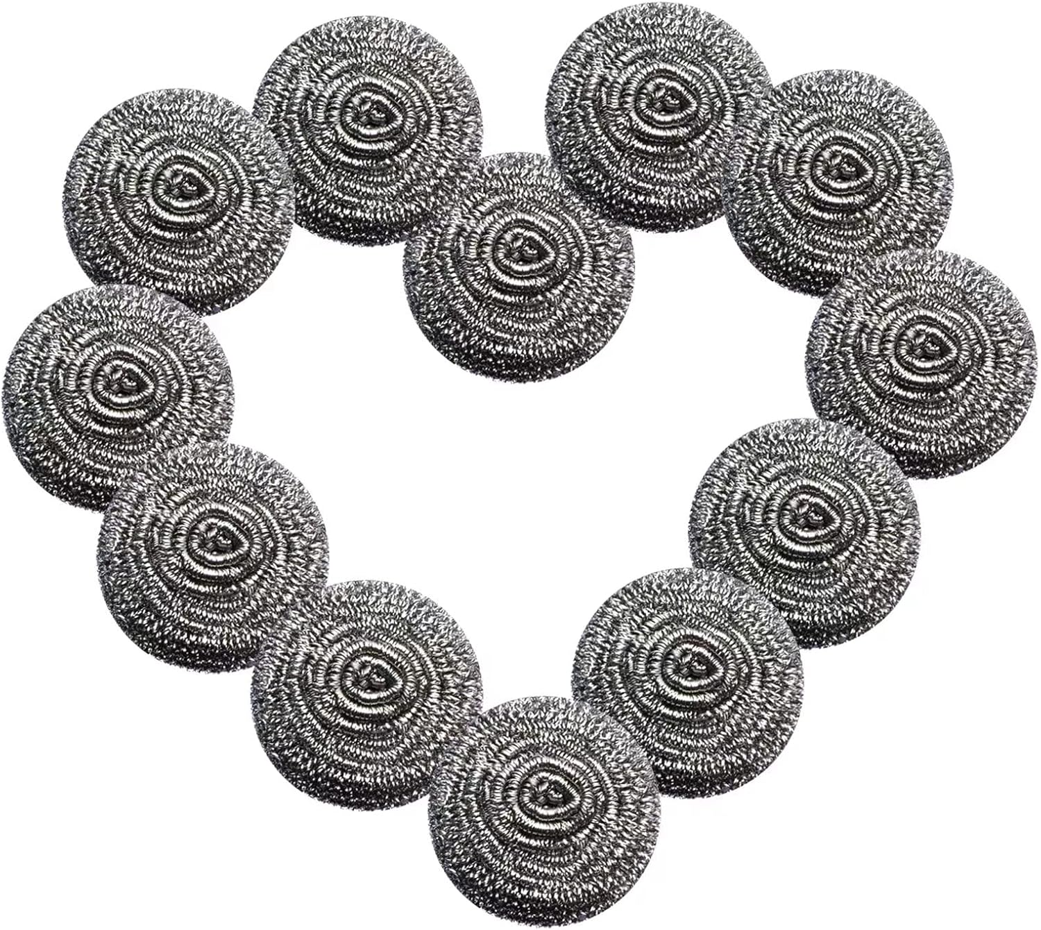 6Pcs Steel Wool Scrubbers - Flexible Scrubber Pads for Cleaning Dishes, Pots, Pans, Grills and Sinks