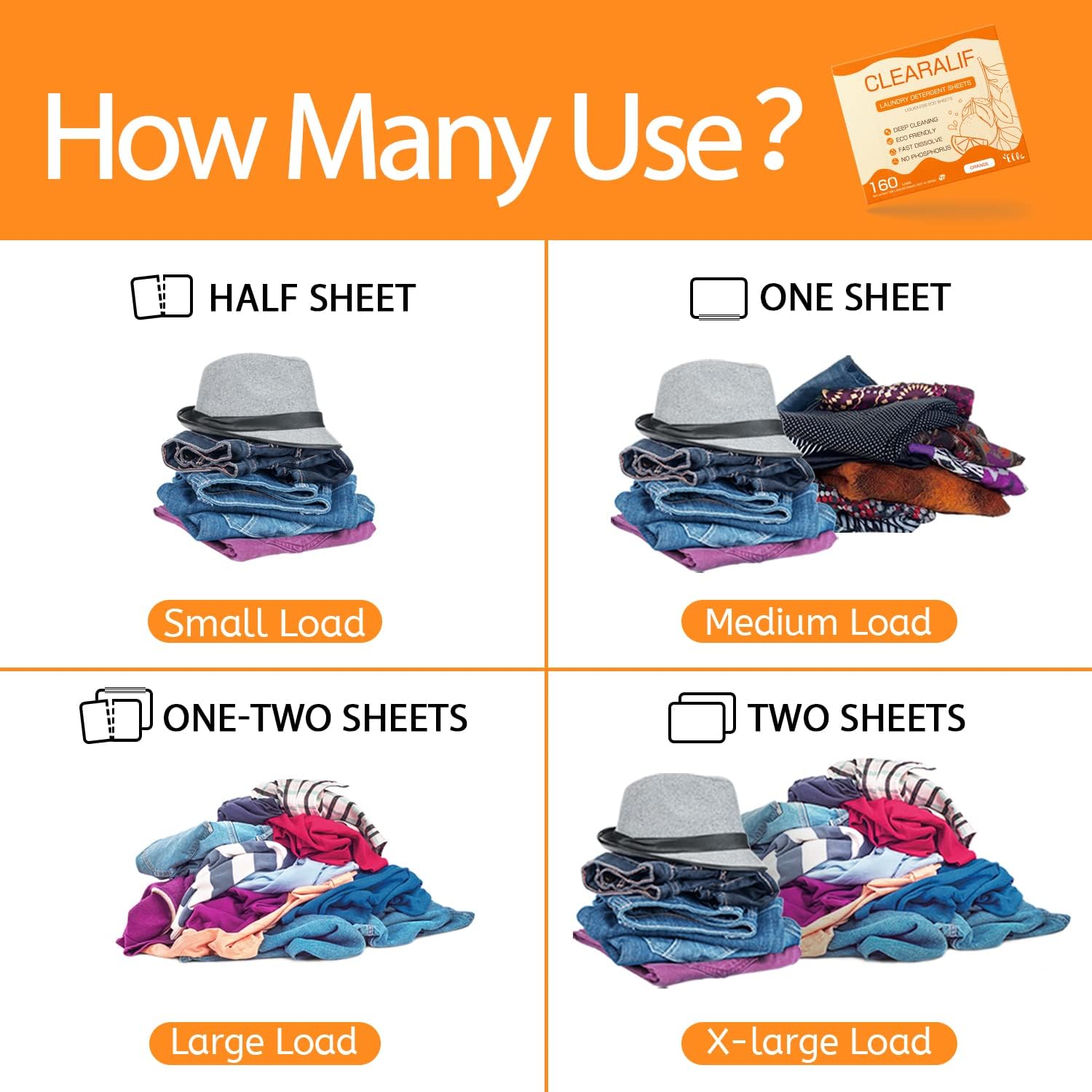 CLEARALIF Laundry Detergent Sheets Up to 160 Loads, Fresh Linen - Great For Travel,Apartments, Dorms,Laundry Detergent Strips Eco Friendly & Hypoallergenic