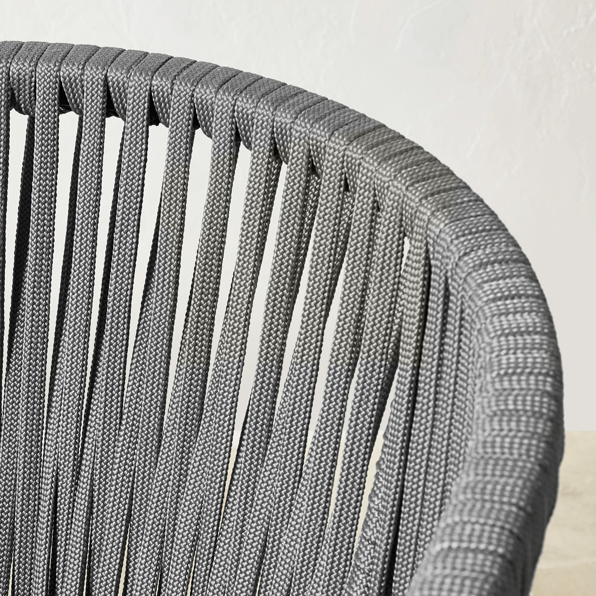 Pasadena Outdoor Fiberstone and Rope Round Dining Table & Pasadena Dining Chairs (60