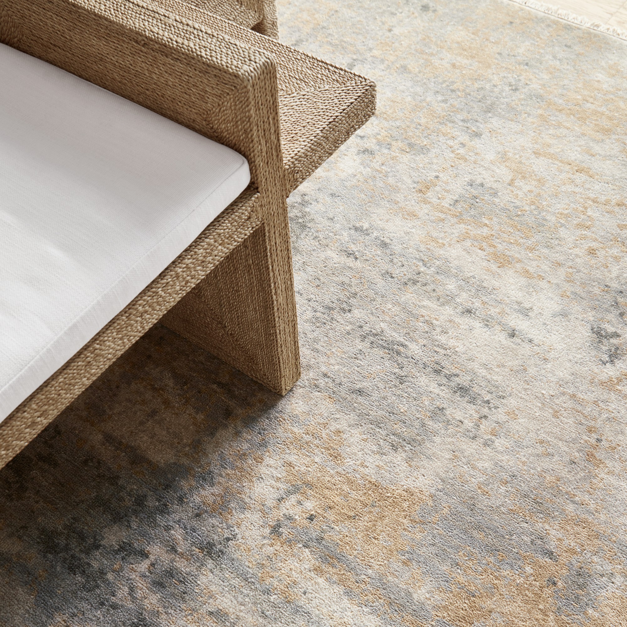 Abstract Hues Hand Knotted Rug