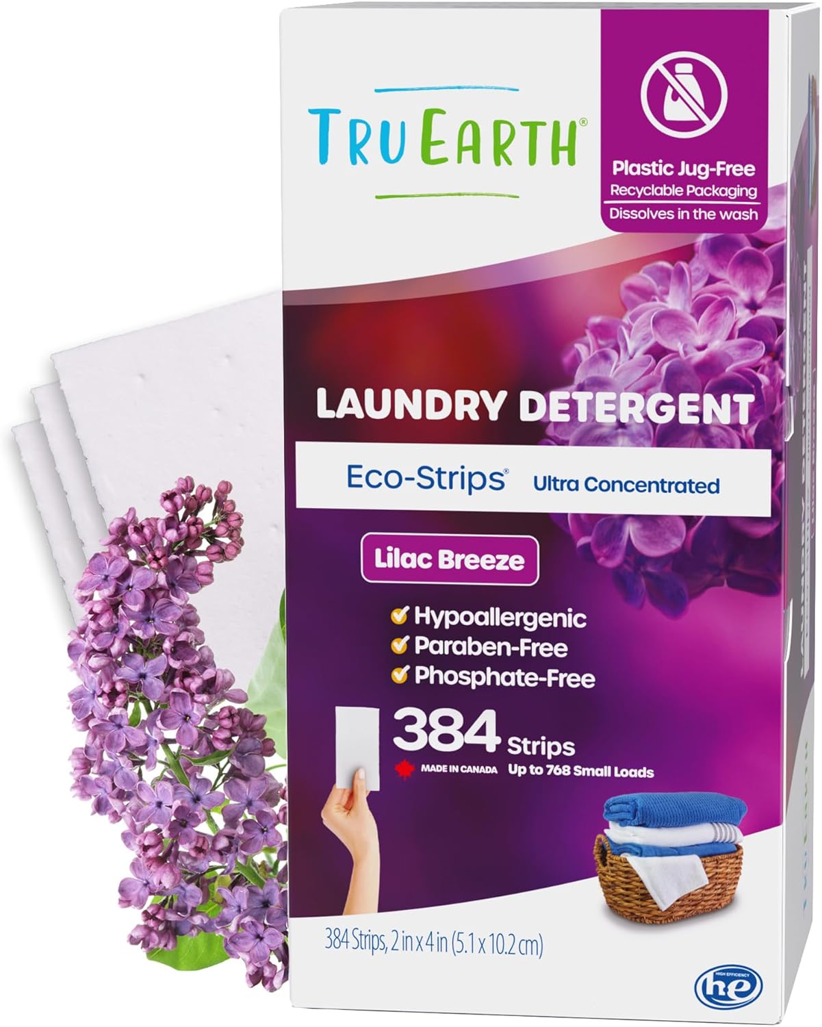 Tru Earth Compact Dry Laundry Detergent Sheets - Up to 64 Loads (32 Sheets) - Paraben-Free - Original Eco-Strip Liquidless Laundry Detergent, Travel Laundry Sheets - Fresh Linen