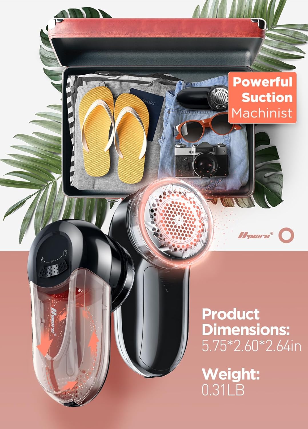 Bymore Fabric Shaver, Lint Remover, Lint Shaver Defuzzer Sweater Shaver for Clothes and Furniture AC Adapter or Battery Operated Pill Fuzz Remover