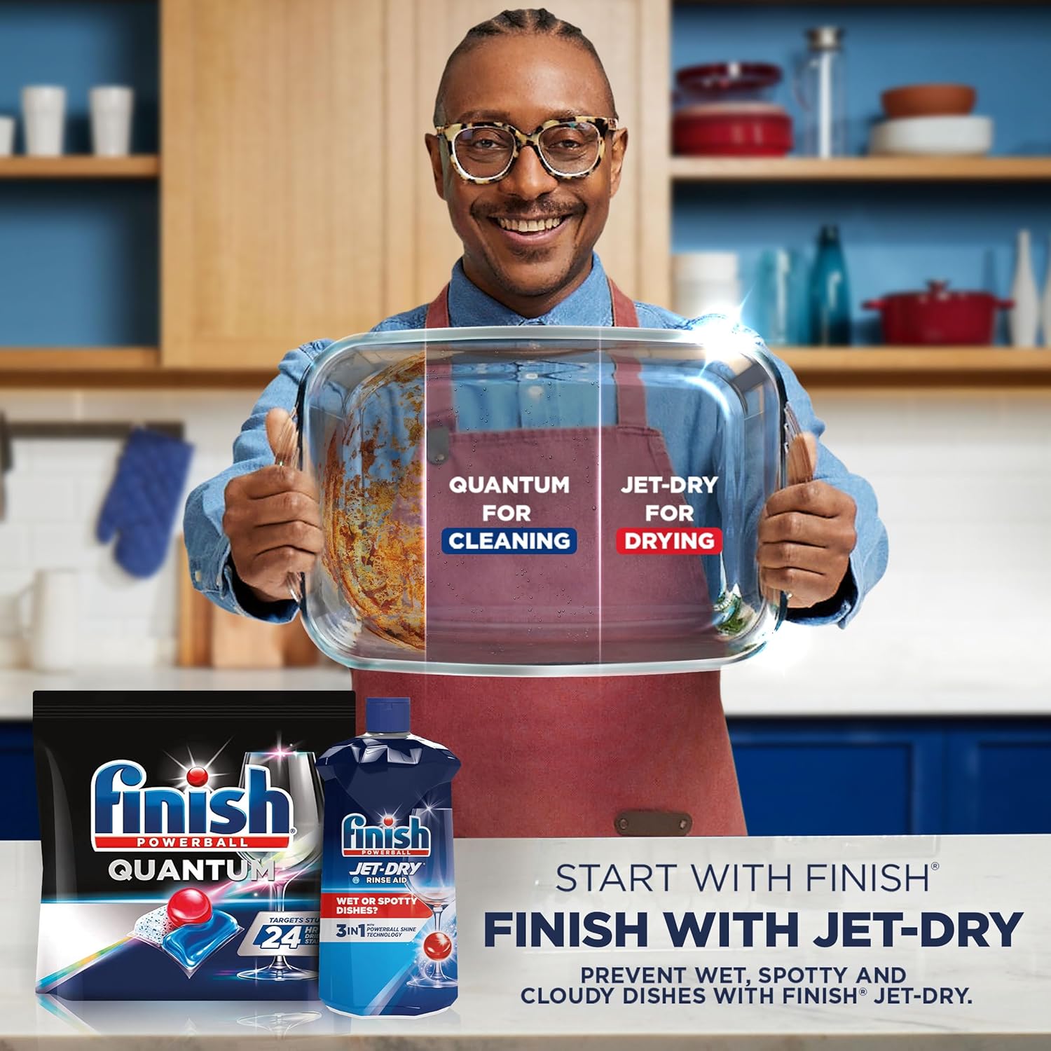 Finish Jet-dry, Rinse Agent, Ounce Blue 32 Fl Oz