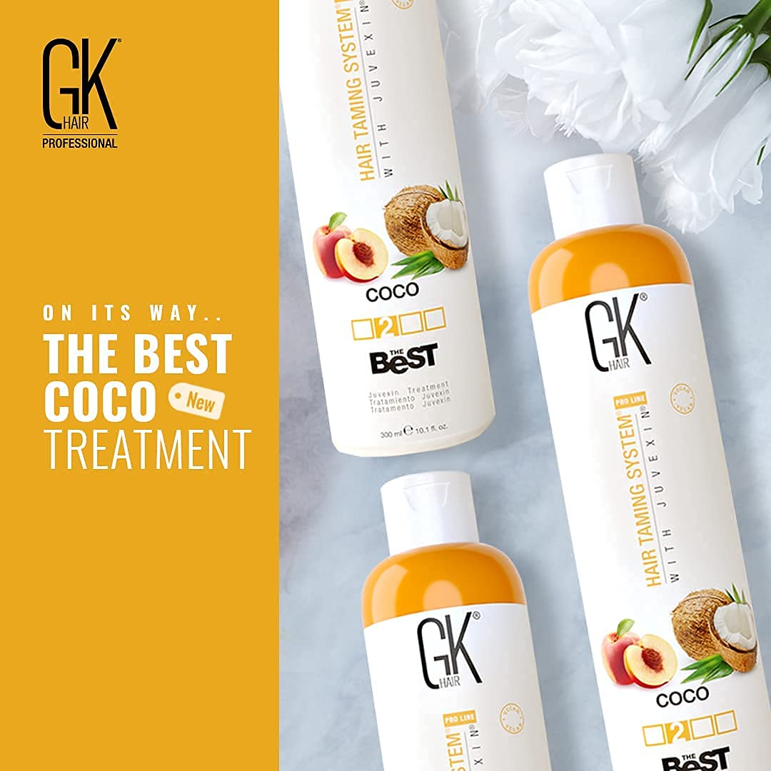 GK HAIR Global Keratin The Best (3.4 Fl Oz/100ml) Smoothing Keratin Hair Treatment - Professional Brazilian Complex Blowout Straightening For Silky Smooth & Frizz Free Hair