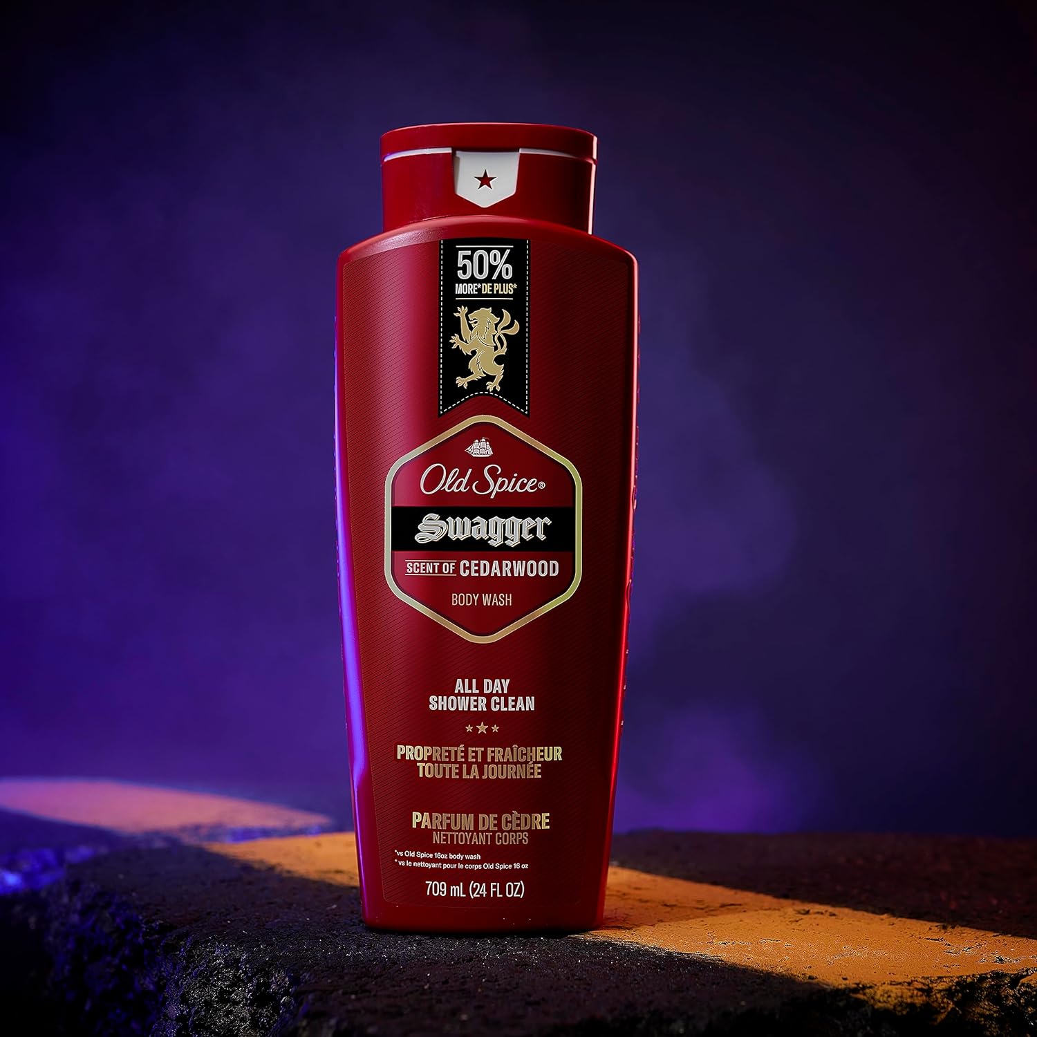 Old Spice Body Wash for Men, 24/7 Shower Fresh with Lasting Scent, Red Collection, Swagger with Cedarwood Scent, 24 fl oz (Pack of 2)