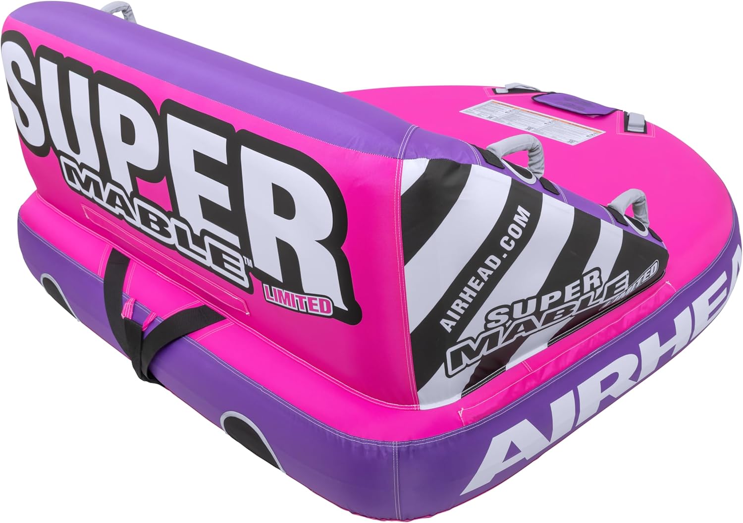 Airhead Mable Inflatable Towable Tube, 1-4 Rider Models, Dual Tow Points, Full Nylon Cover, EVA Foam Pads, Patented Speed Valve, Boat Tubes and Towables