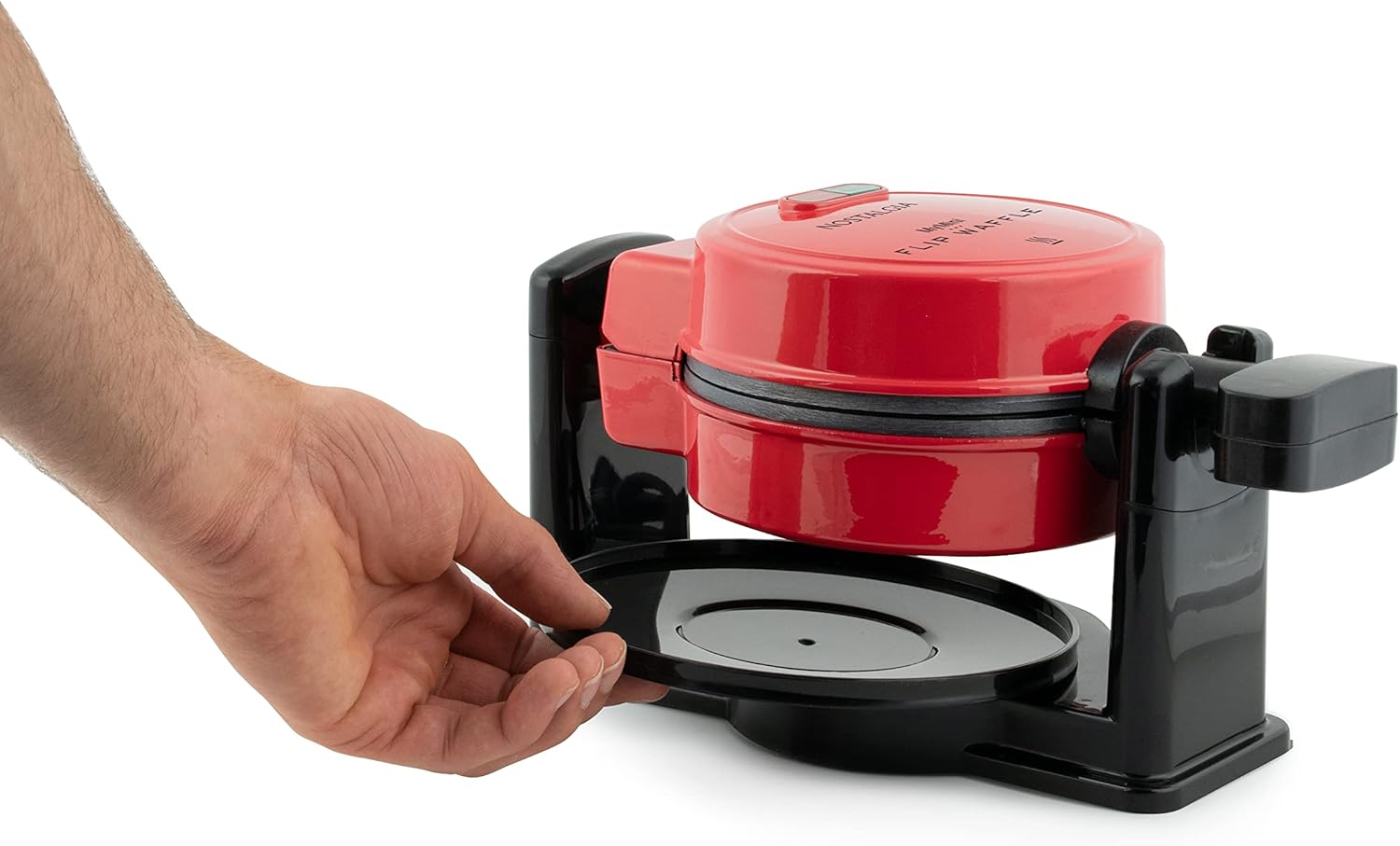 Nostalgia MyMini Cars and Trucks Shape Electric Waffle Maker, 5-Inch Non-Stick Griddle for Waffles, Hash Browns, Eggs, and More, Yellow