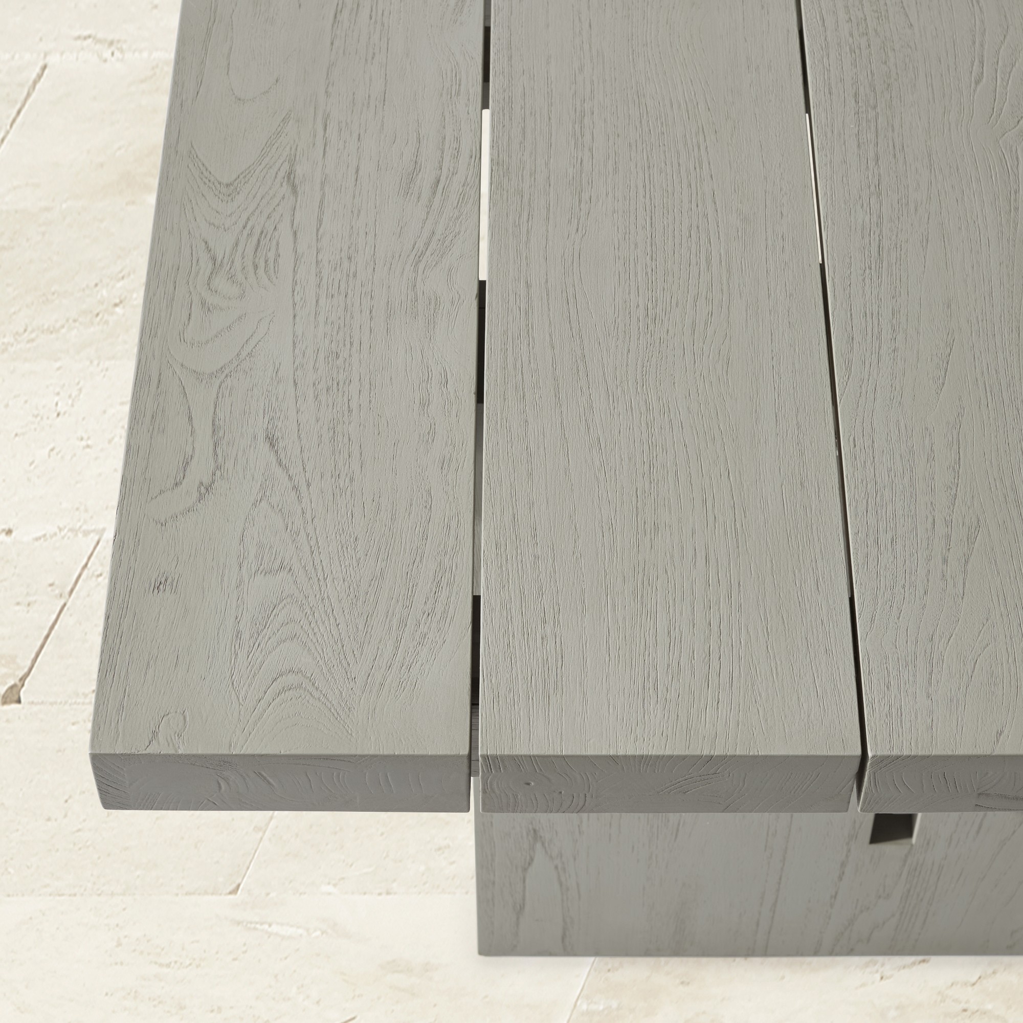 San Clemente Outdoor Grey Teak Rectangular Dining Table (84