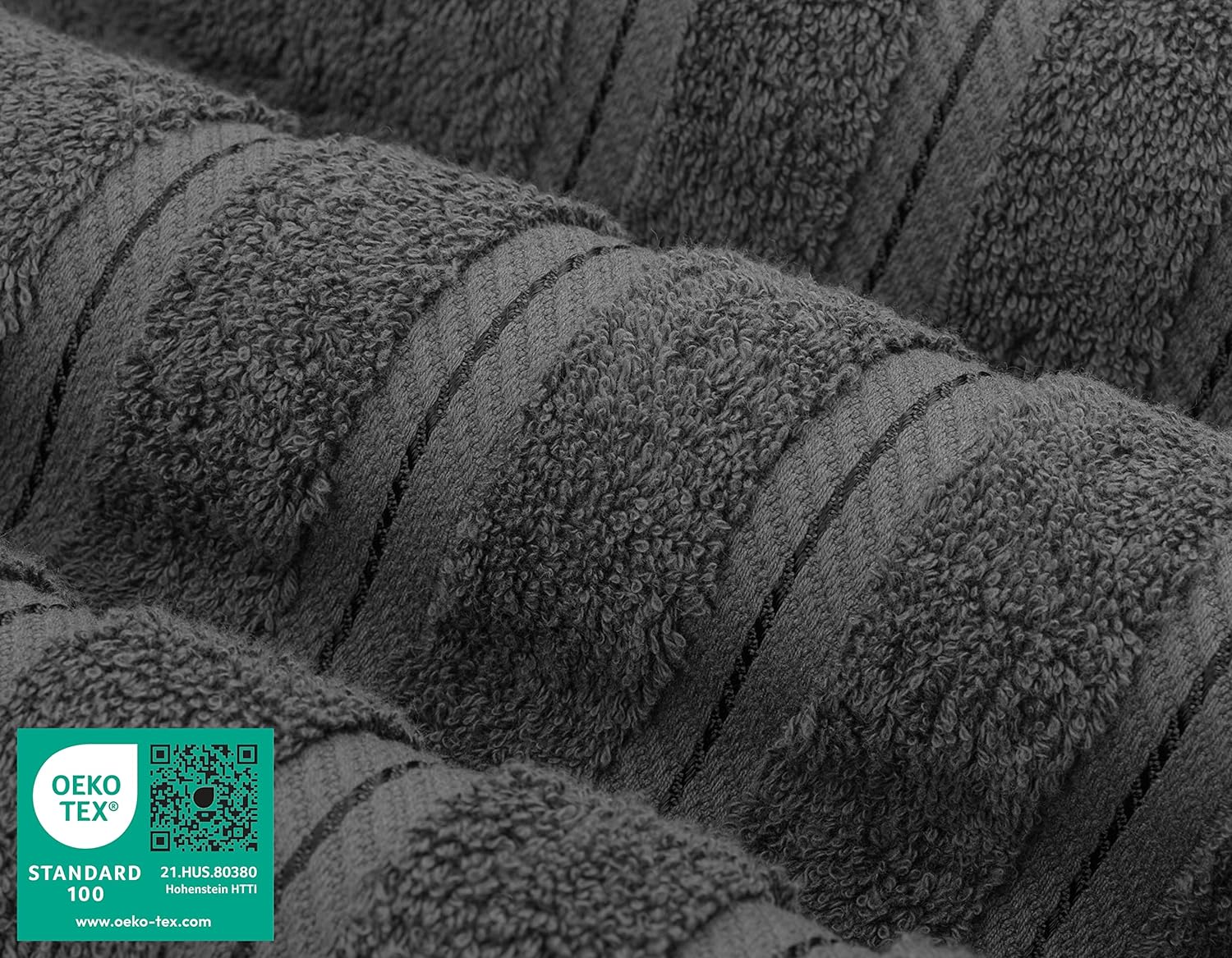 American Soft Linen Luxury 6 Piece Towel Set, 2 Bath Towels 2 Hand Towels 2 Washcloths, 100% Cotton Turkish Towels for Bathroom, Light Grey Towel Sets