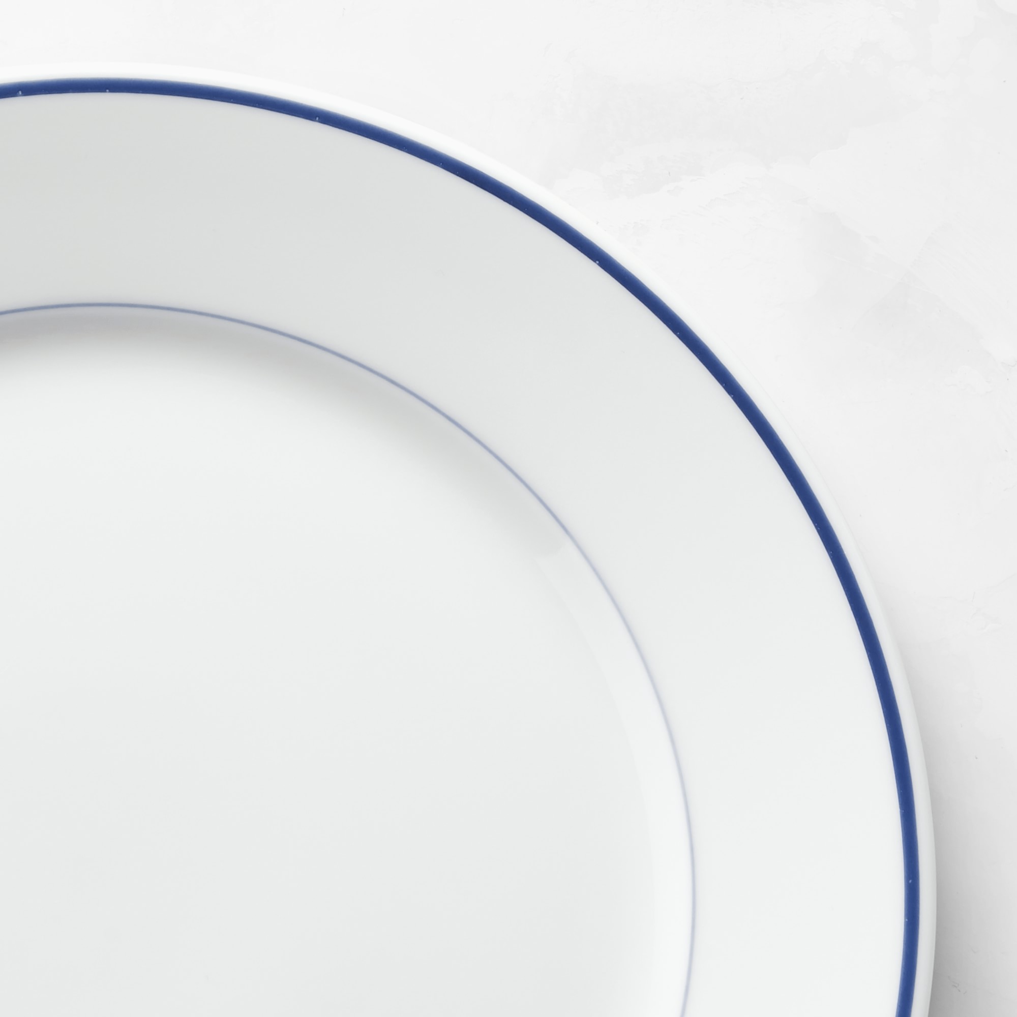 Apilco Tradition Blue-Banded Porcelain Cups & Saucers, Set of 4